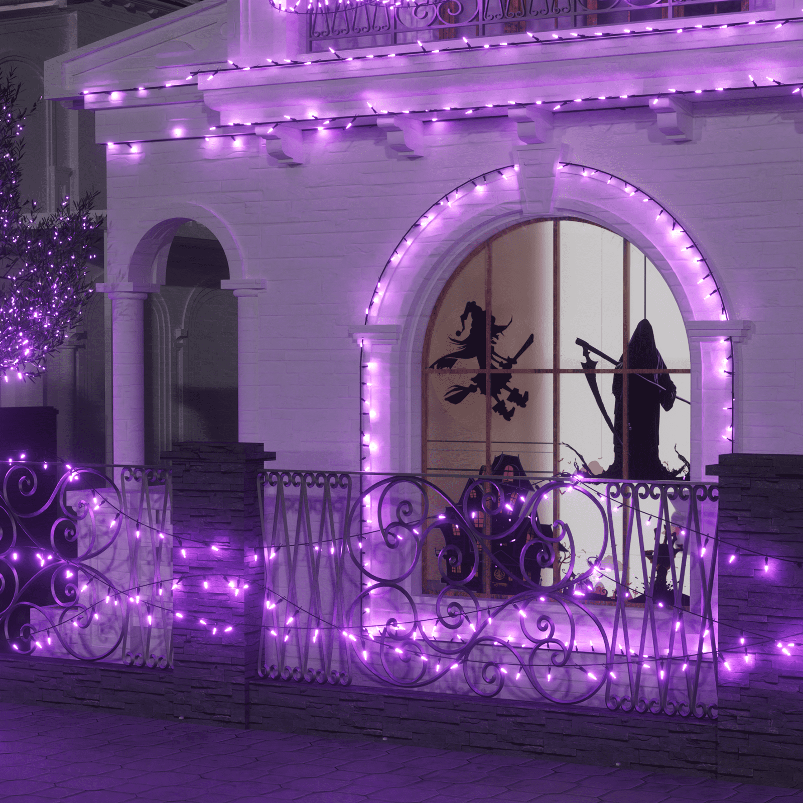 516" Halloween & Christmas Decorative 100-Bulb LED String Lights, Outdoor Waterproof, Reusable