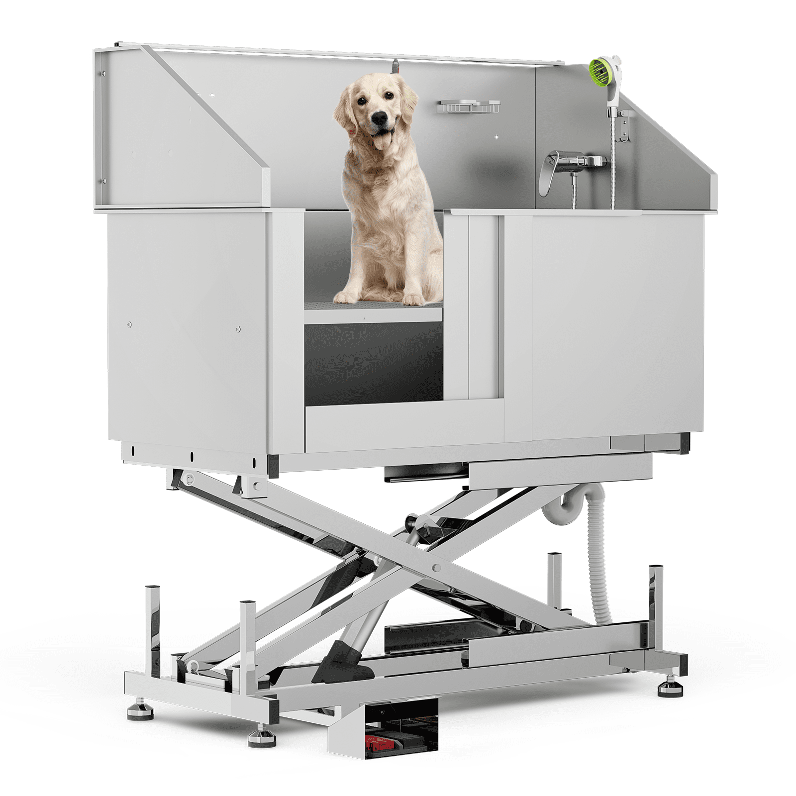 Stainless Steel Electric Lift Pet Grooming Tub with Faucet and Sprayer