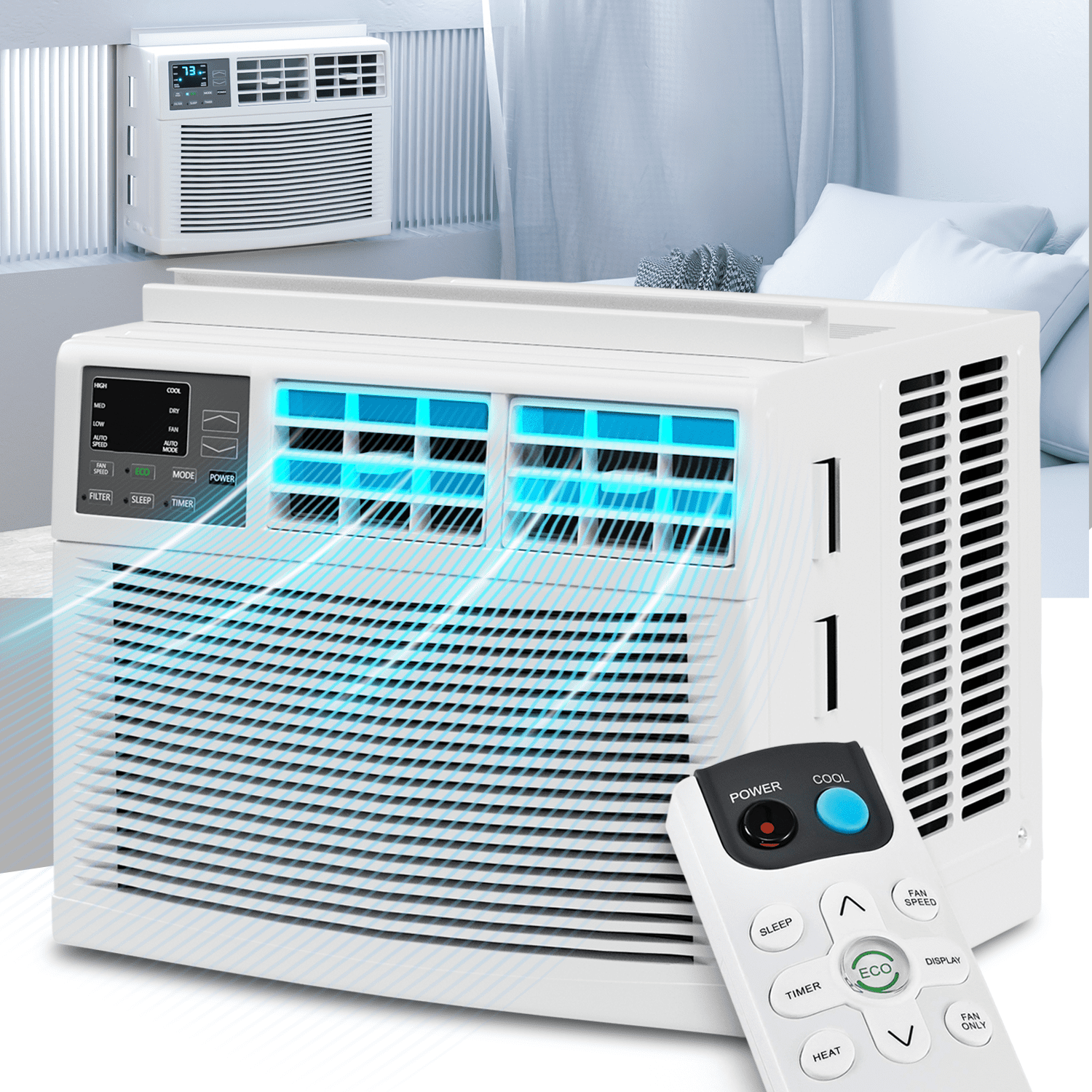 Magshion 8000 BTU White Window Air Conditioner with Remote