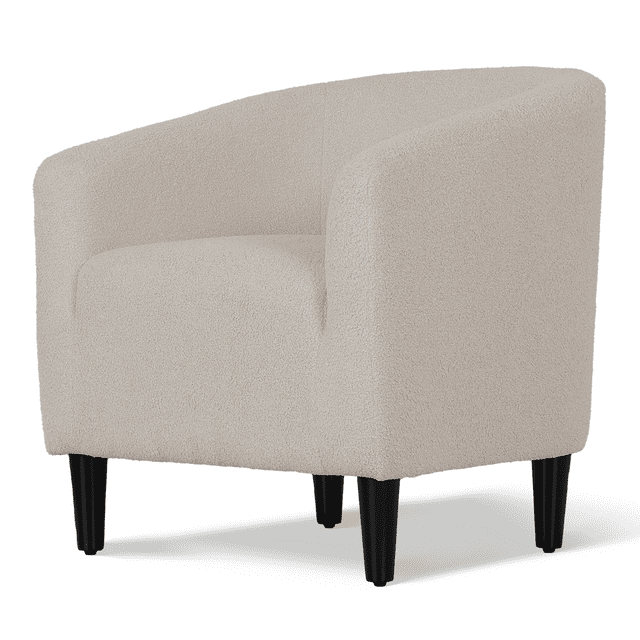 Latitude Run® Hasting Upholstered Barrel Shaped Accent Chair Stylish Home Office Sofa Chair with comfy Seat and Backrest Perfect for Living Room Bedroom