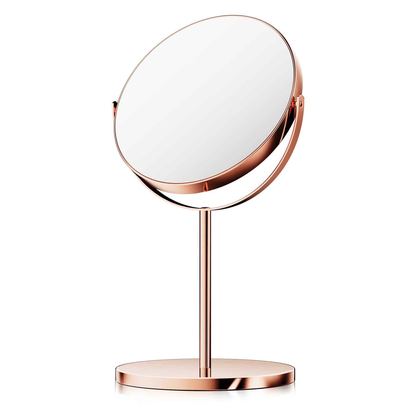 Magshion Double-Sided 6.5" Table Mirror, 1x/3x Magnification, 360 Degree Spinning Standing Round Makeup Mirror, for Dressers Bathroom, Rose Gold
