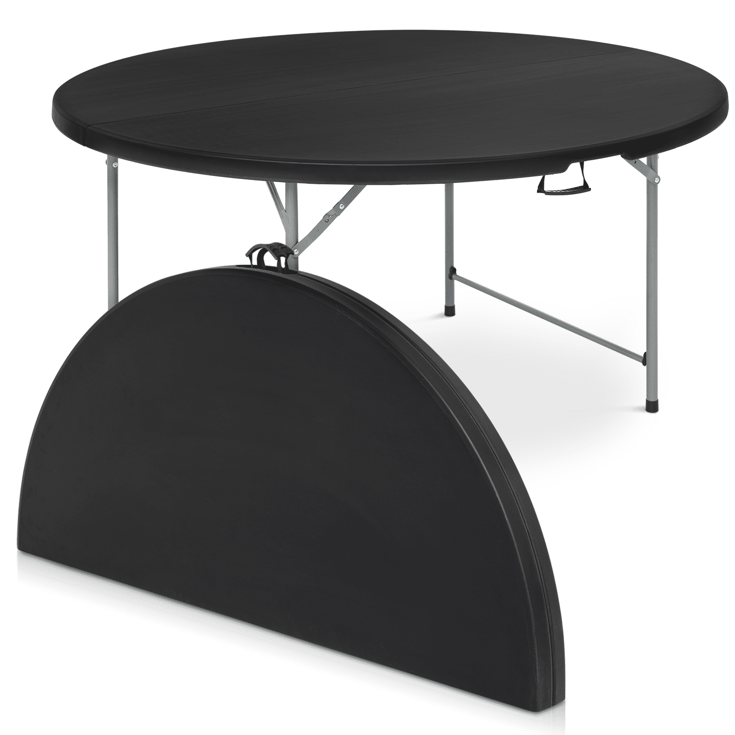 Magshion 5.5Ft Round Folding Table Portable Plastic Table With Handle Foldable Banquet Table For Dining Camping And Picnics