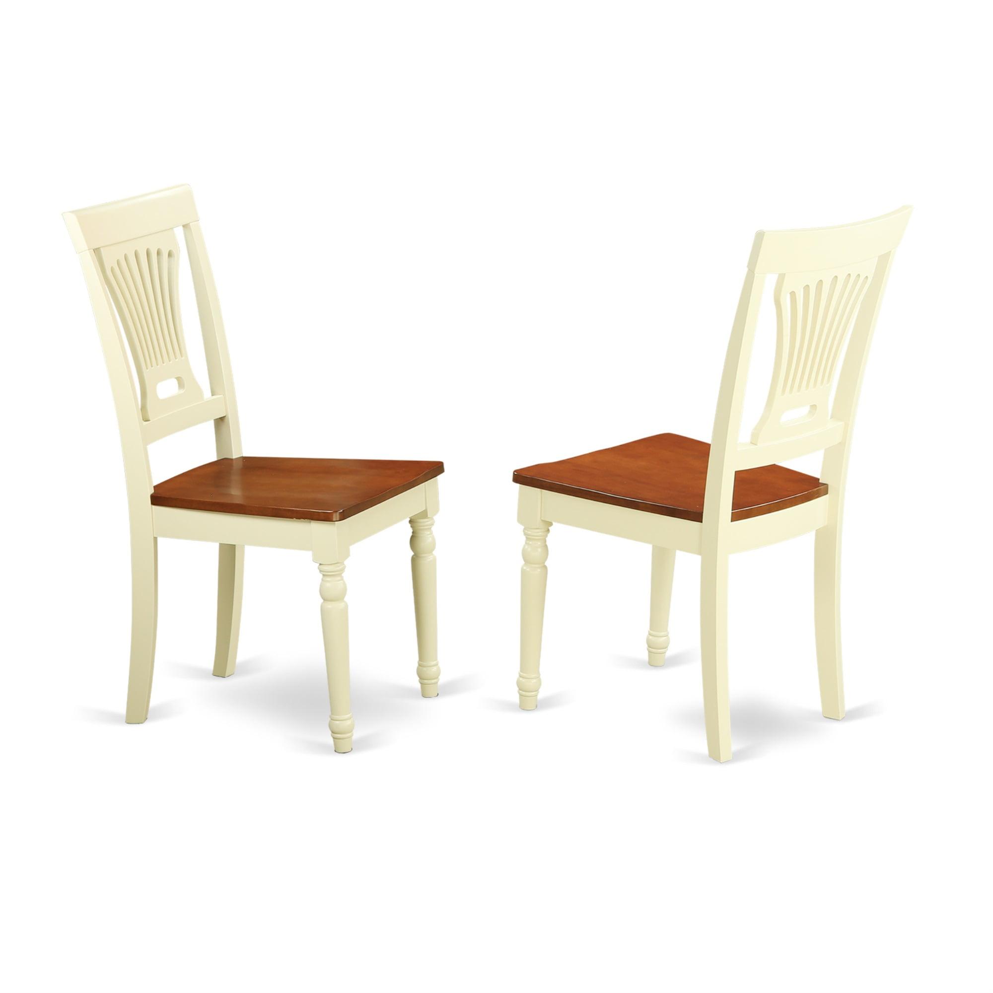 Buttermilk Cream & Cherry Finish Modern Dining Chairs, Set of 2