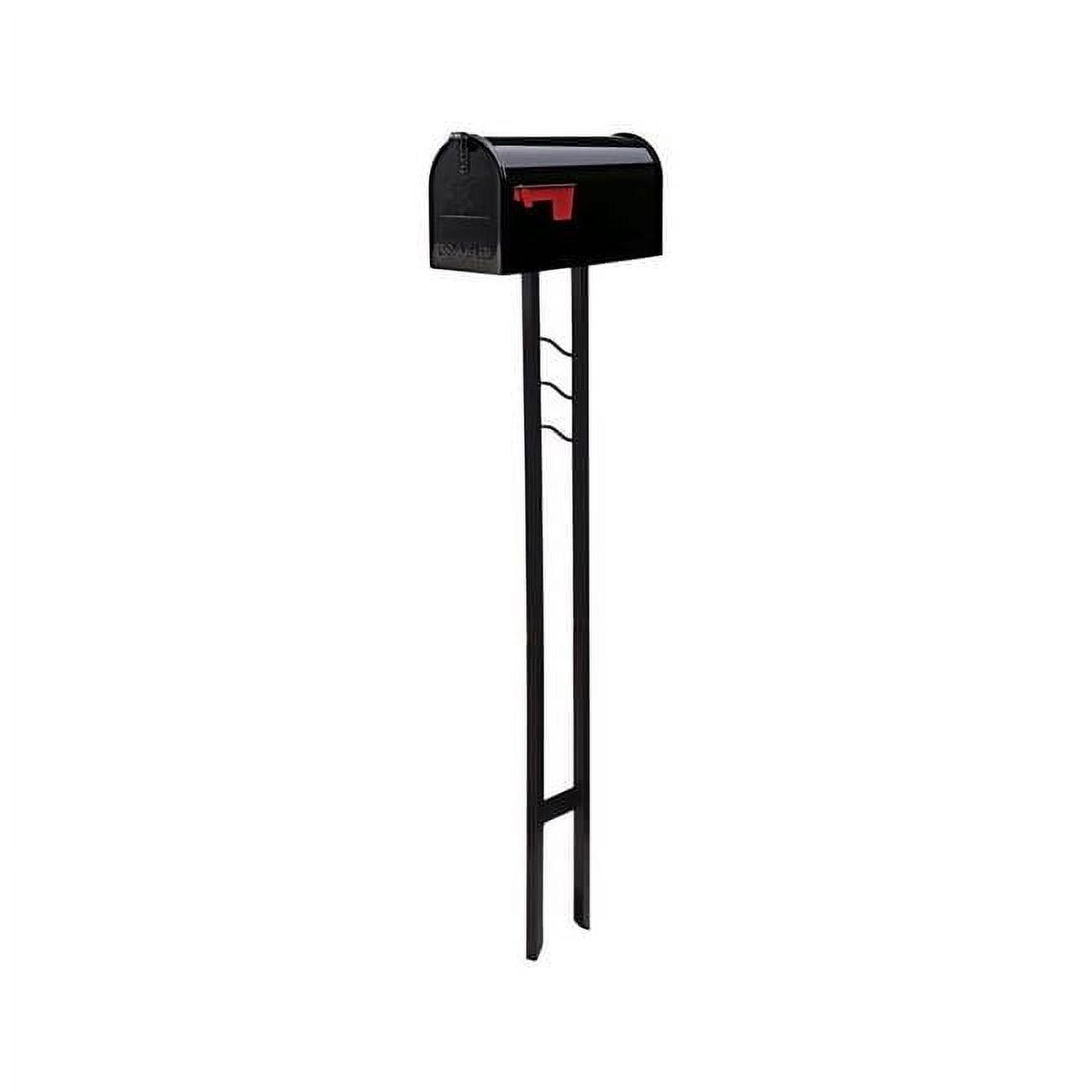 Mailbox-To-Go Classic Galvanized Steel Post Mount Mailbox, Black