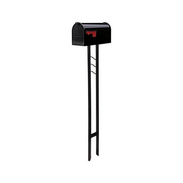 Mailbox-To-Go Classic Galvanized Steel Post Mount Mailbox, Black