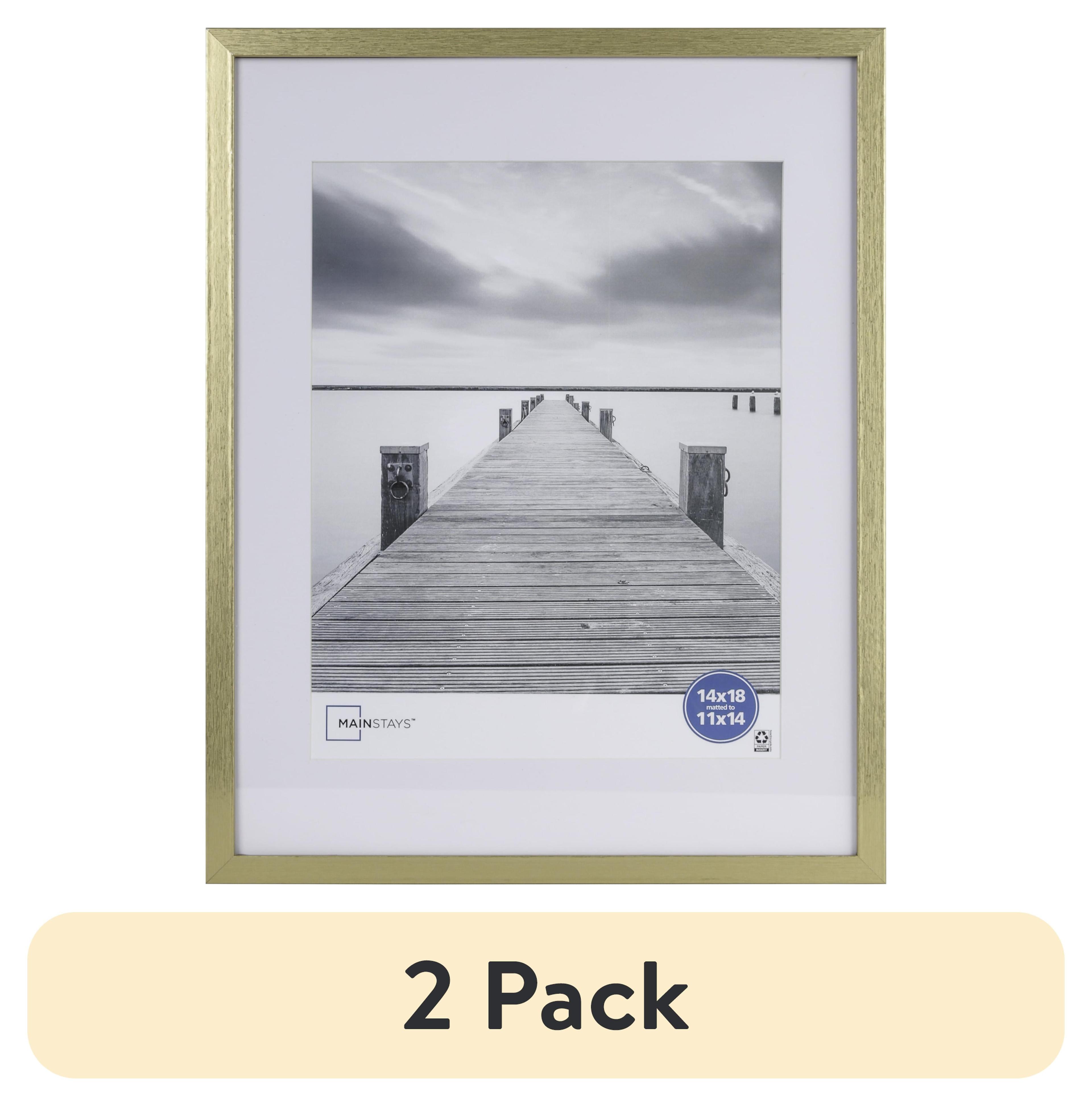 Mainstays 14x18 Matted to 11x14 Linear Gold Gallery Picture Frame
