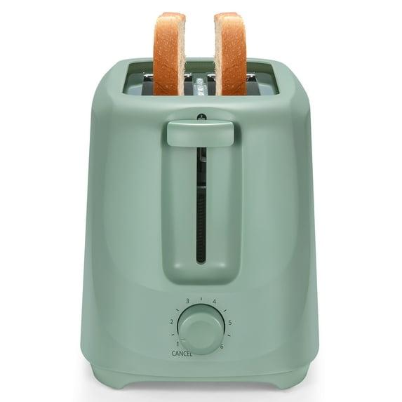 Mainstays 2-Slice Toaster with 6 Shade Settings and Removable Crumb Tray, Sage Green