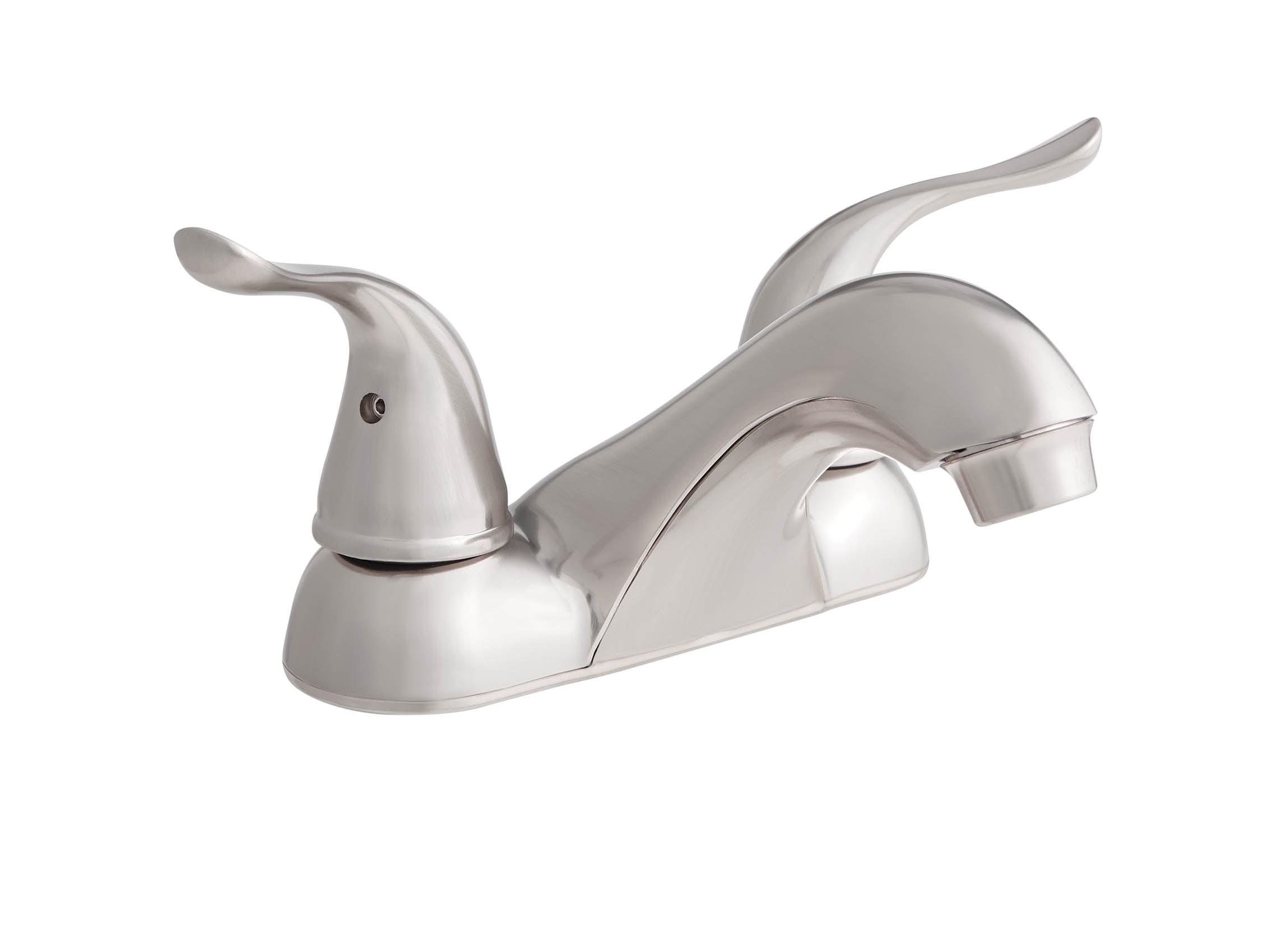 Satin Nickel 4-Inch Centerset Dual Handle Bathroom Faucet