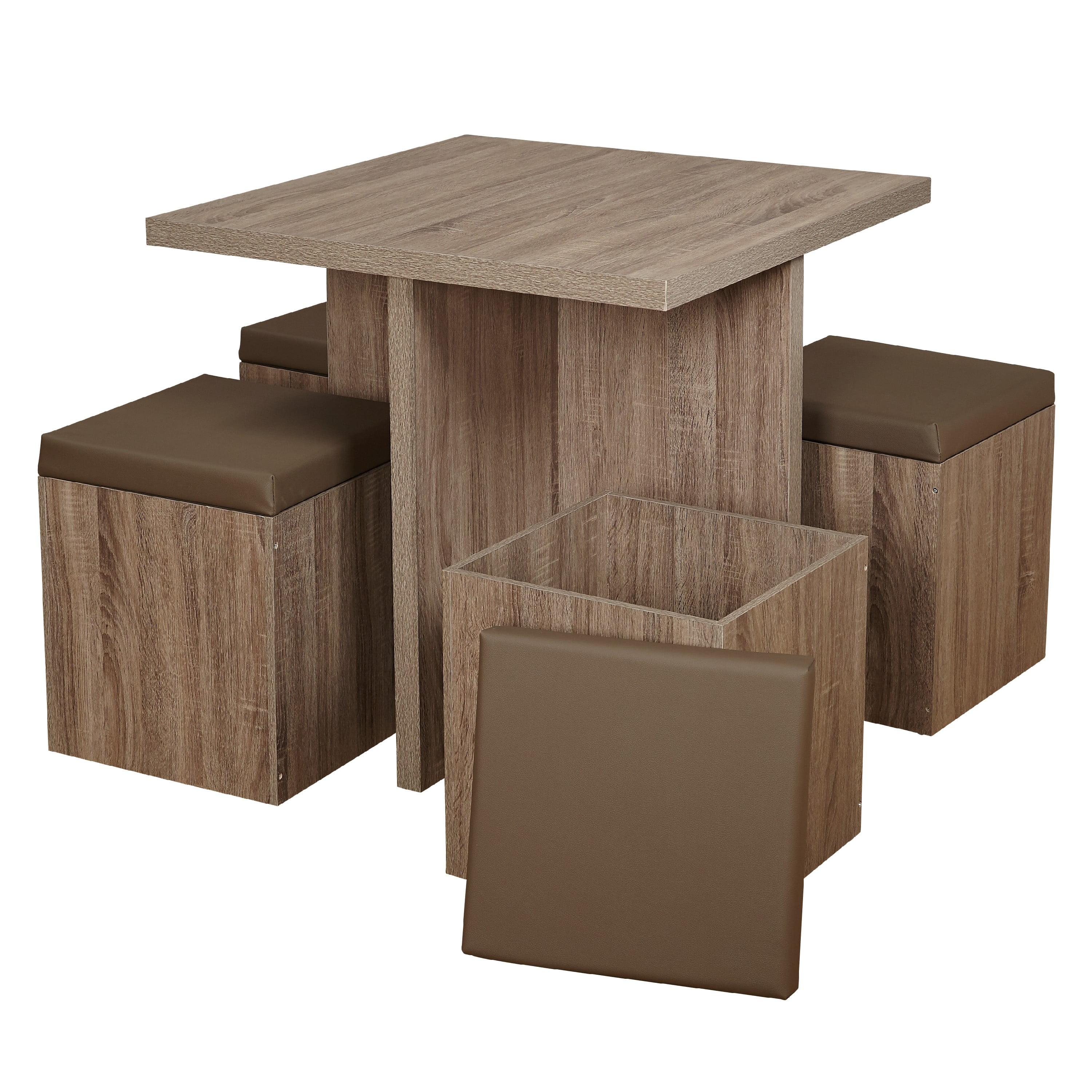 Mainstays Juego de Comedor/cocina Dexter de 5 Piezas con Otomana con Almacenamiento, Varios Colores