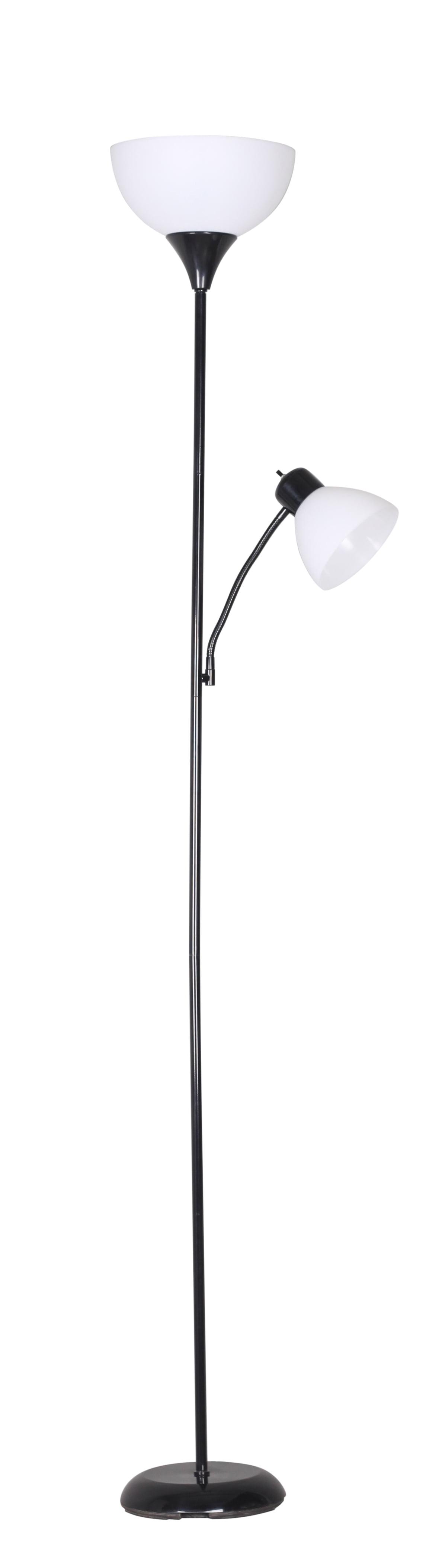 72'' Black Adjustable Combo Floor Lamp with Reading Light