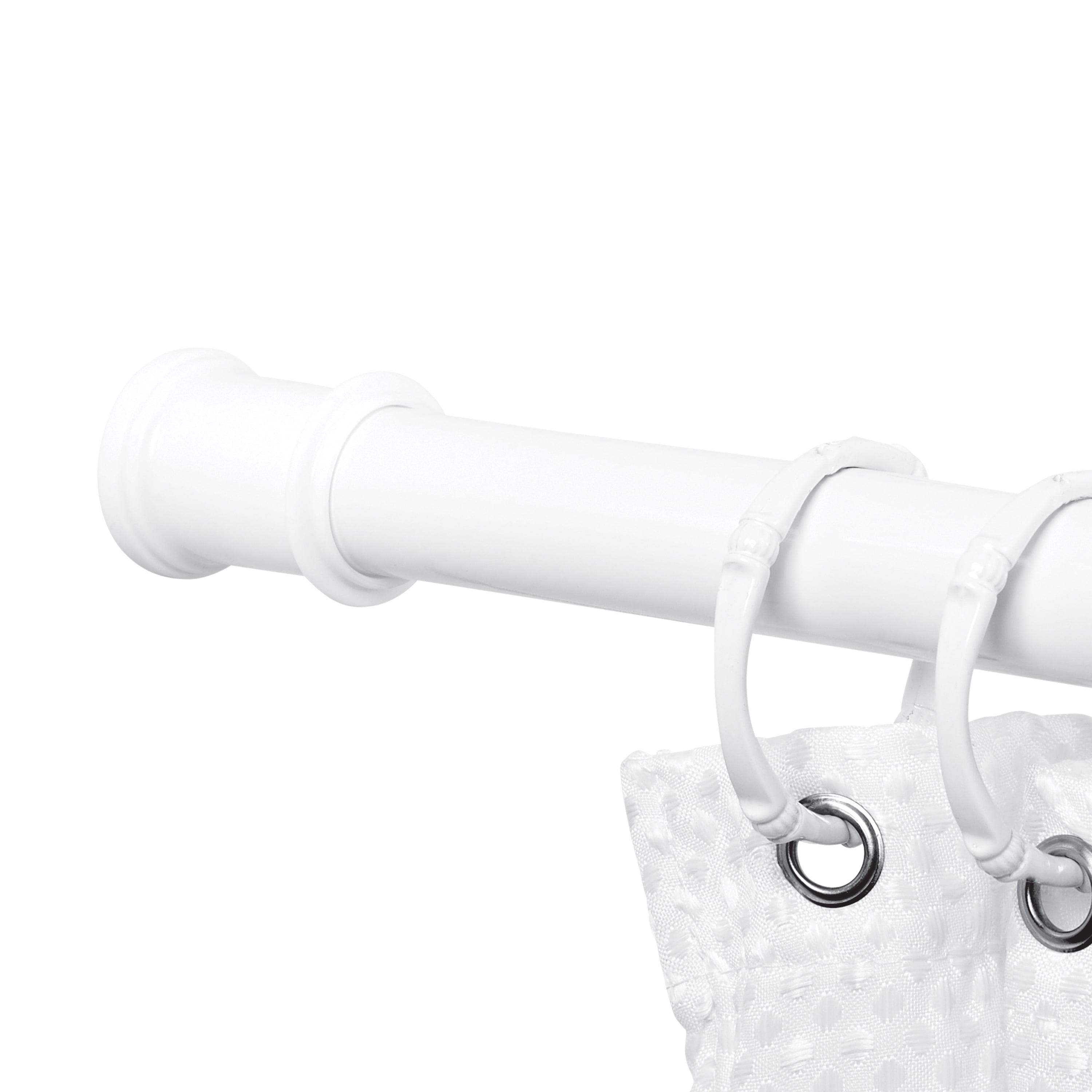 Mainstays Adjustable Tension Shower Curtain Rod for Small or Stall Showers, 27”-40", White