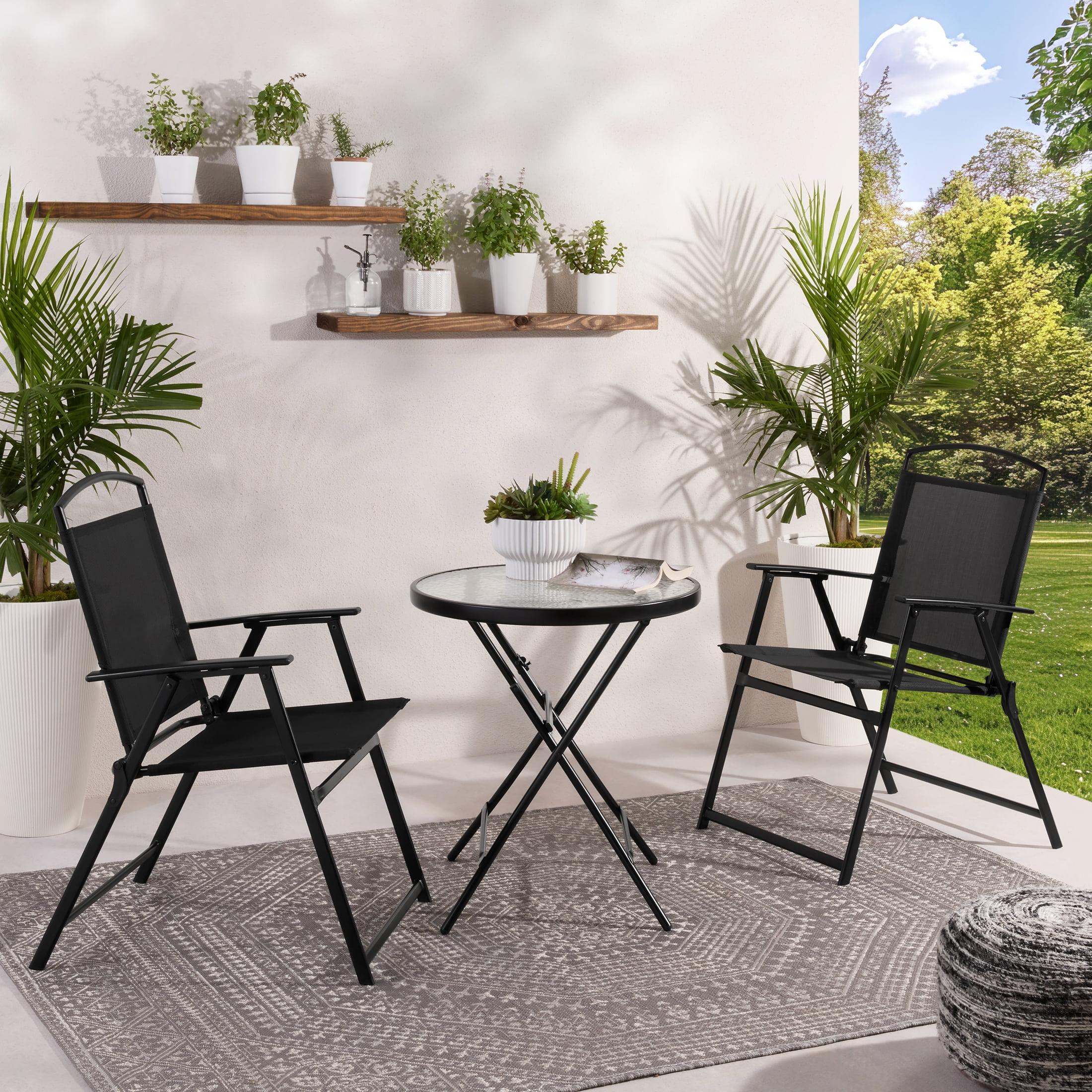 Mainstays Albany Lane 3 Piece Outdoor Bistro Set, Black