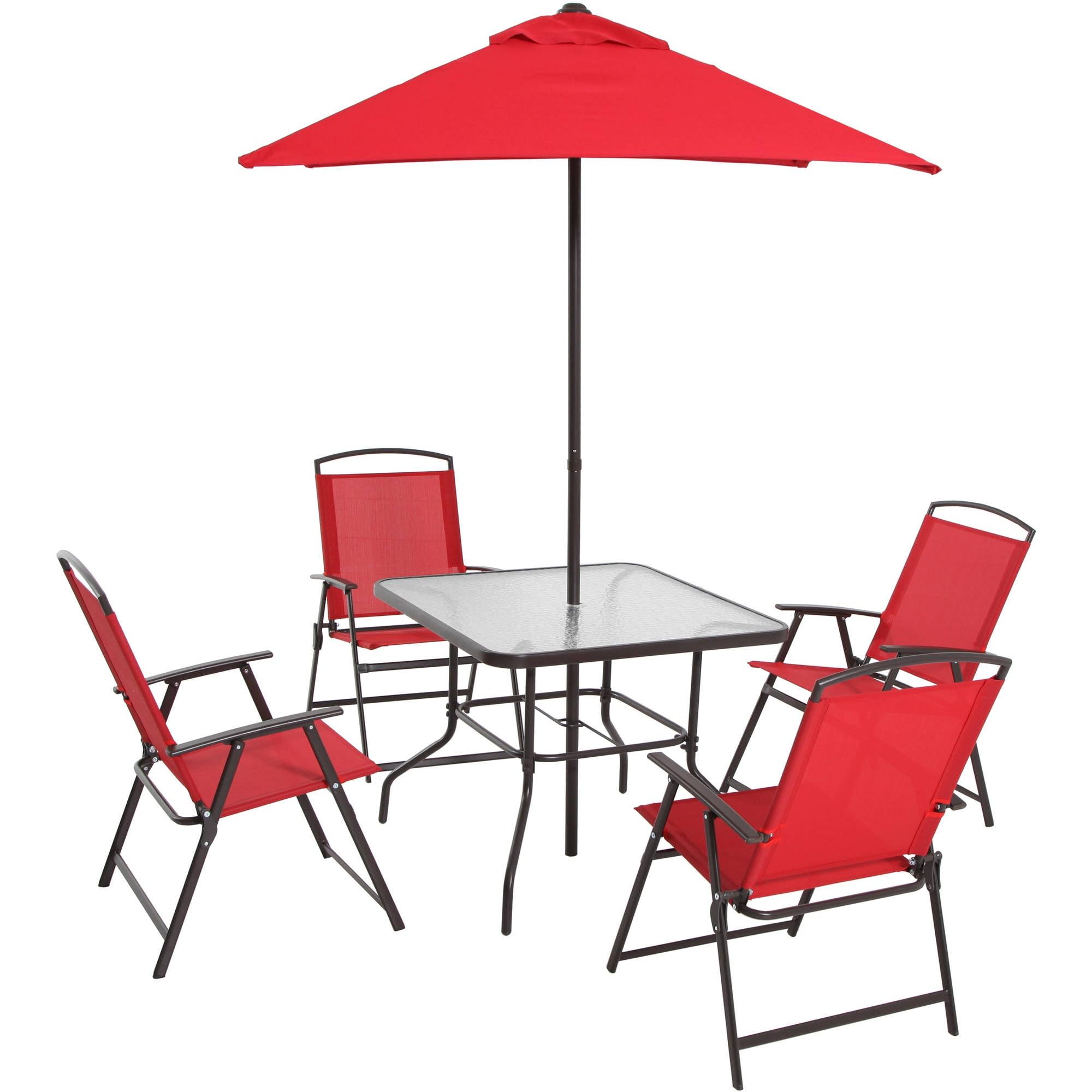 Albany Lane Red 6-Piece Steel Outdoor Patio Dining Set