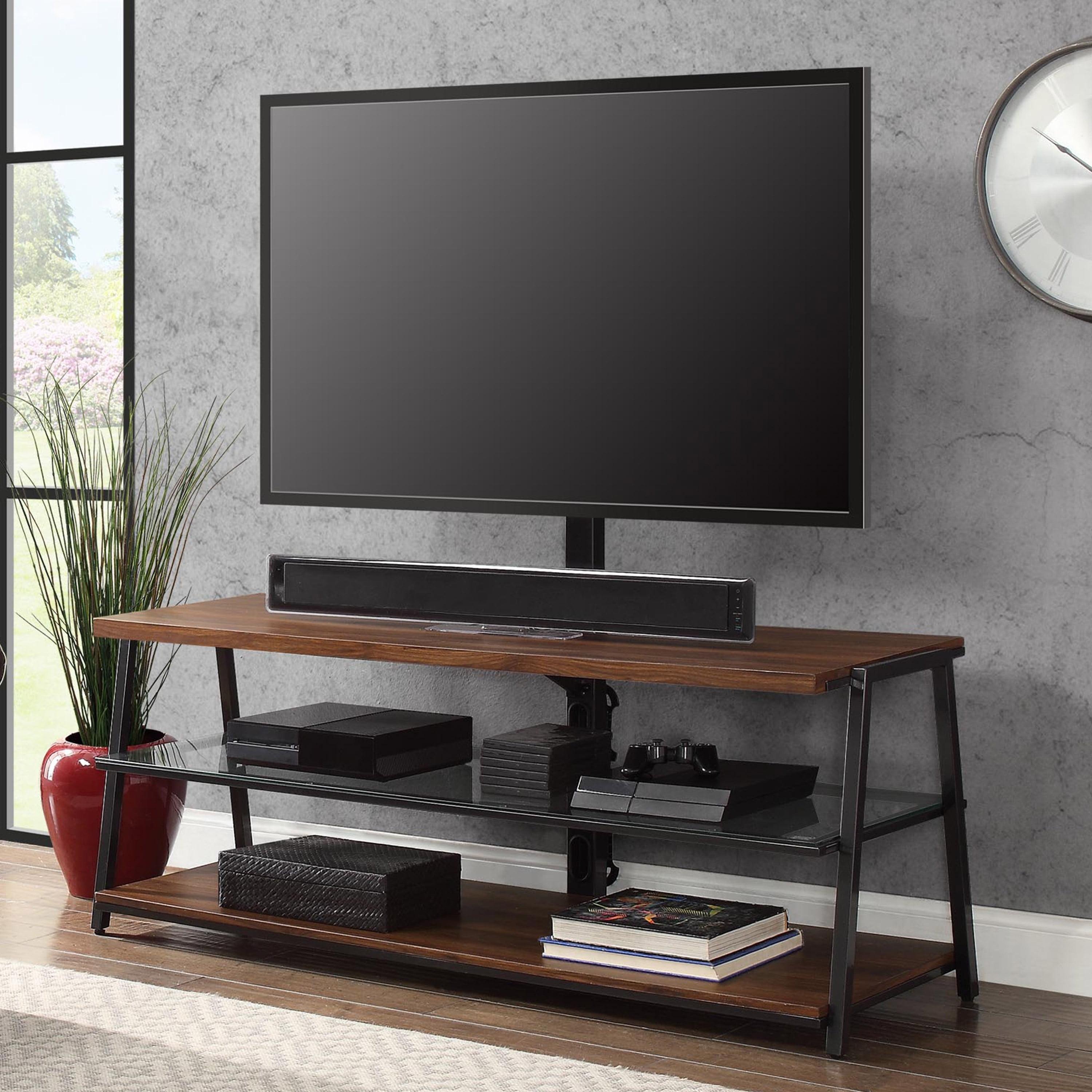 Canyon Walnut 3-in-1 TV Stand with Mount for 70" TVs