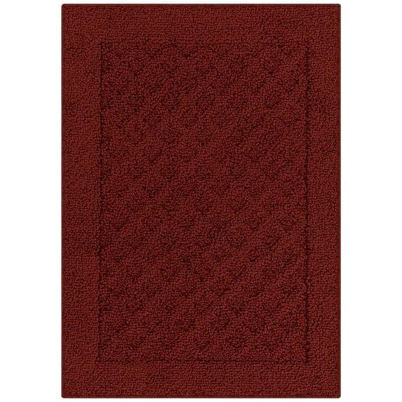 Mainstays Dylan Solid Diamond Olefin Red Indoor Accent Rug, 1'8"x2'6"