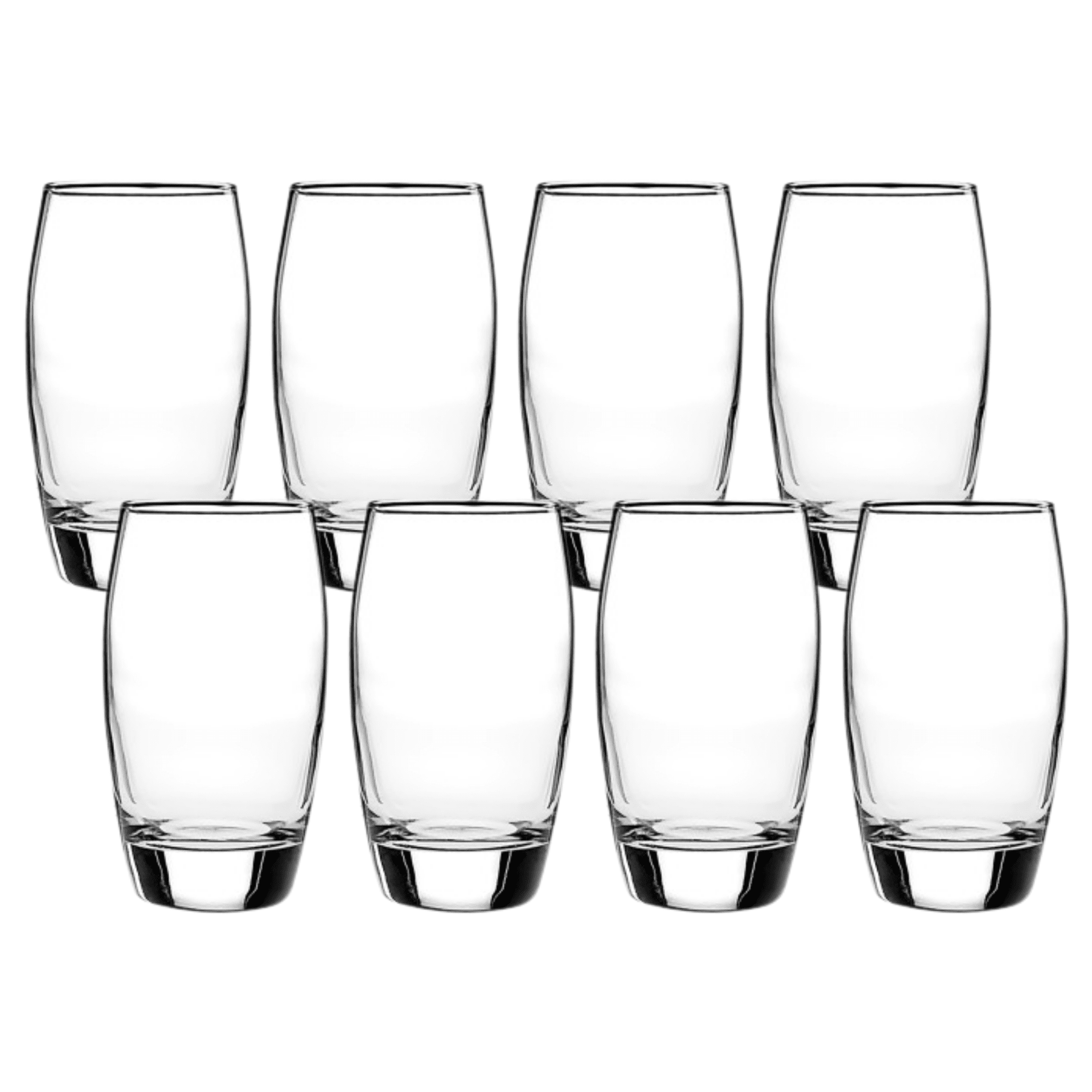 Clear Heavy Base 16 Ounce Drinking Glasses Set of 8