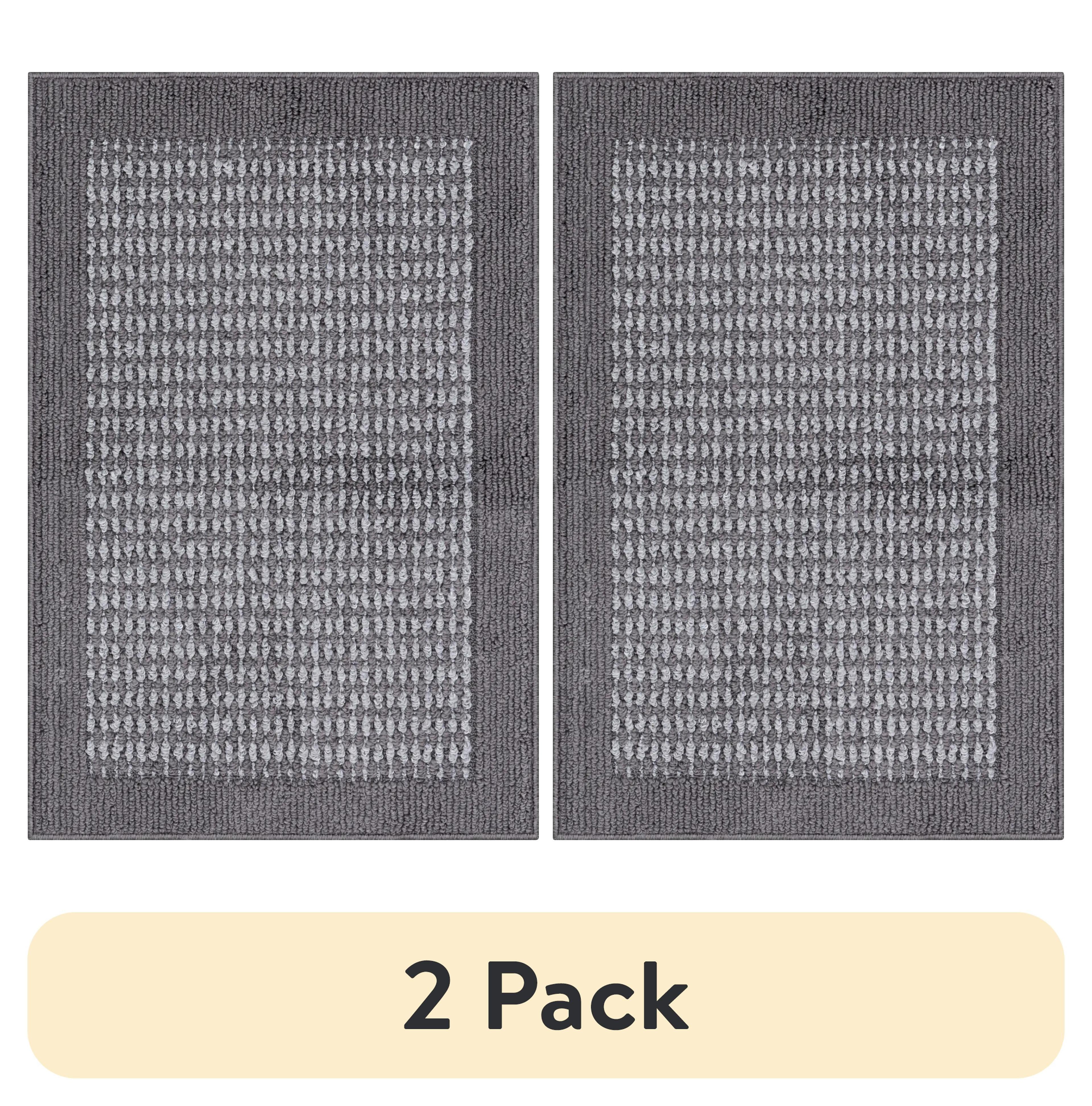Mainstays Farmhouse Faux Sisal Olefin Gray Border Indoor Accent Rug, 1'8"x2'6"
