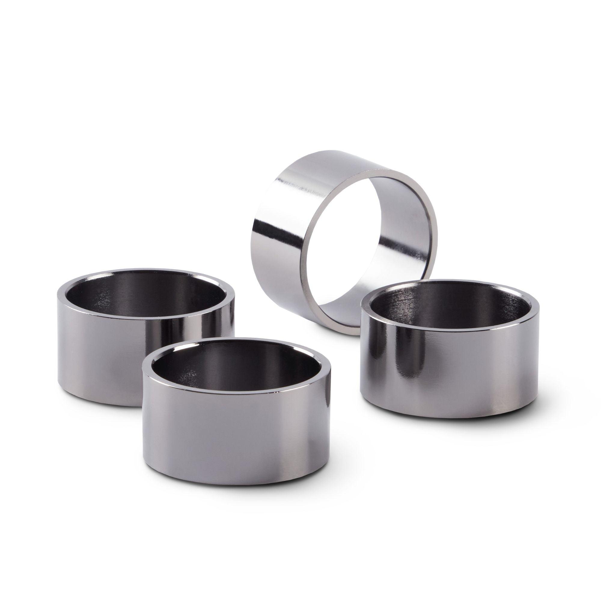 Mainstays Gunmetal Metal Napkin Rings, Gunmetal, 2"W x 1.6"L, 4 Pieces
