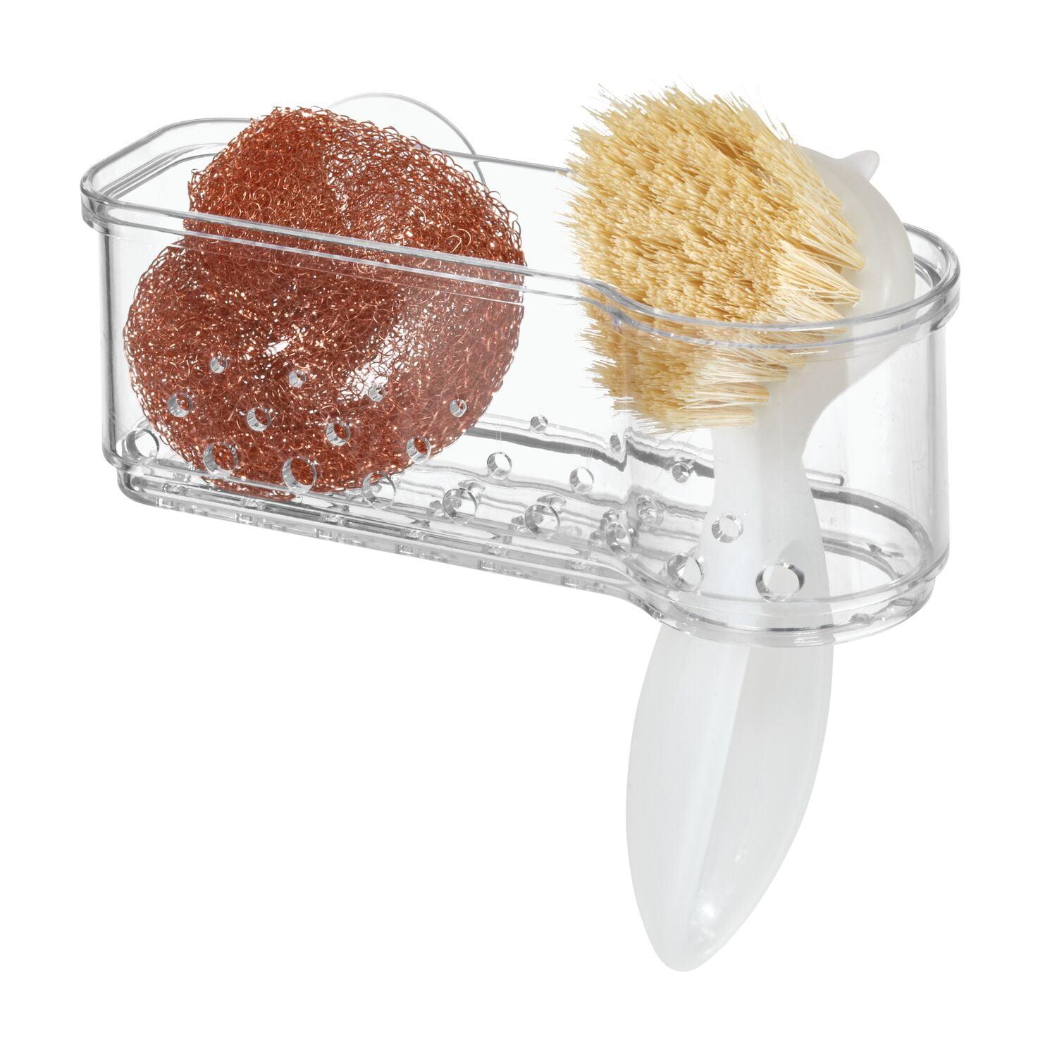 Mainstays Plastic Kitchen Sponge Holder Sink Caddy, Clear
