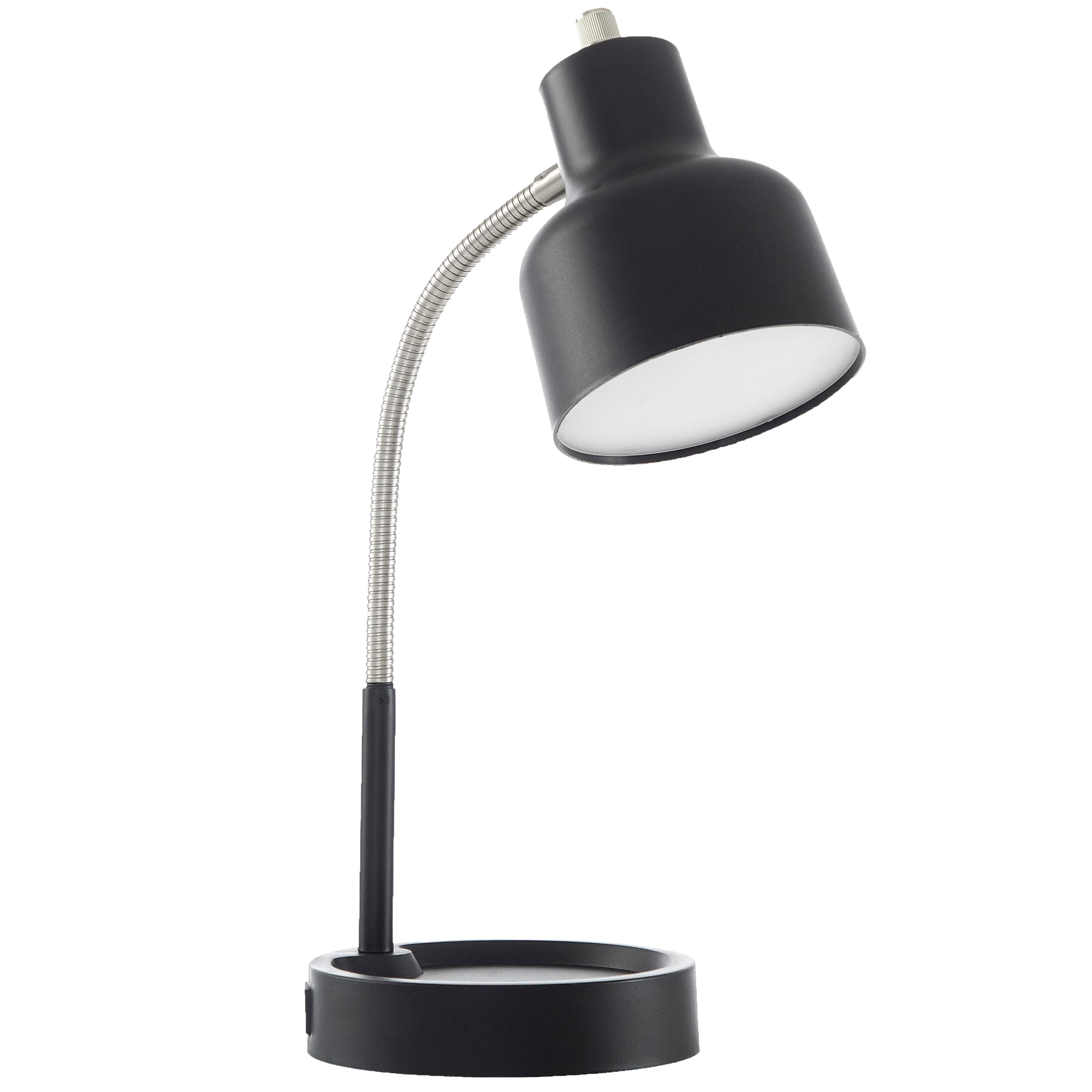 Matte Black Adjustable LED Desk Lamp with Catch-All Base