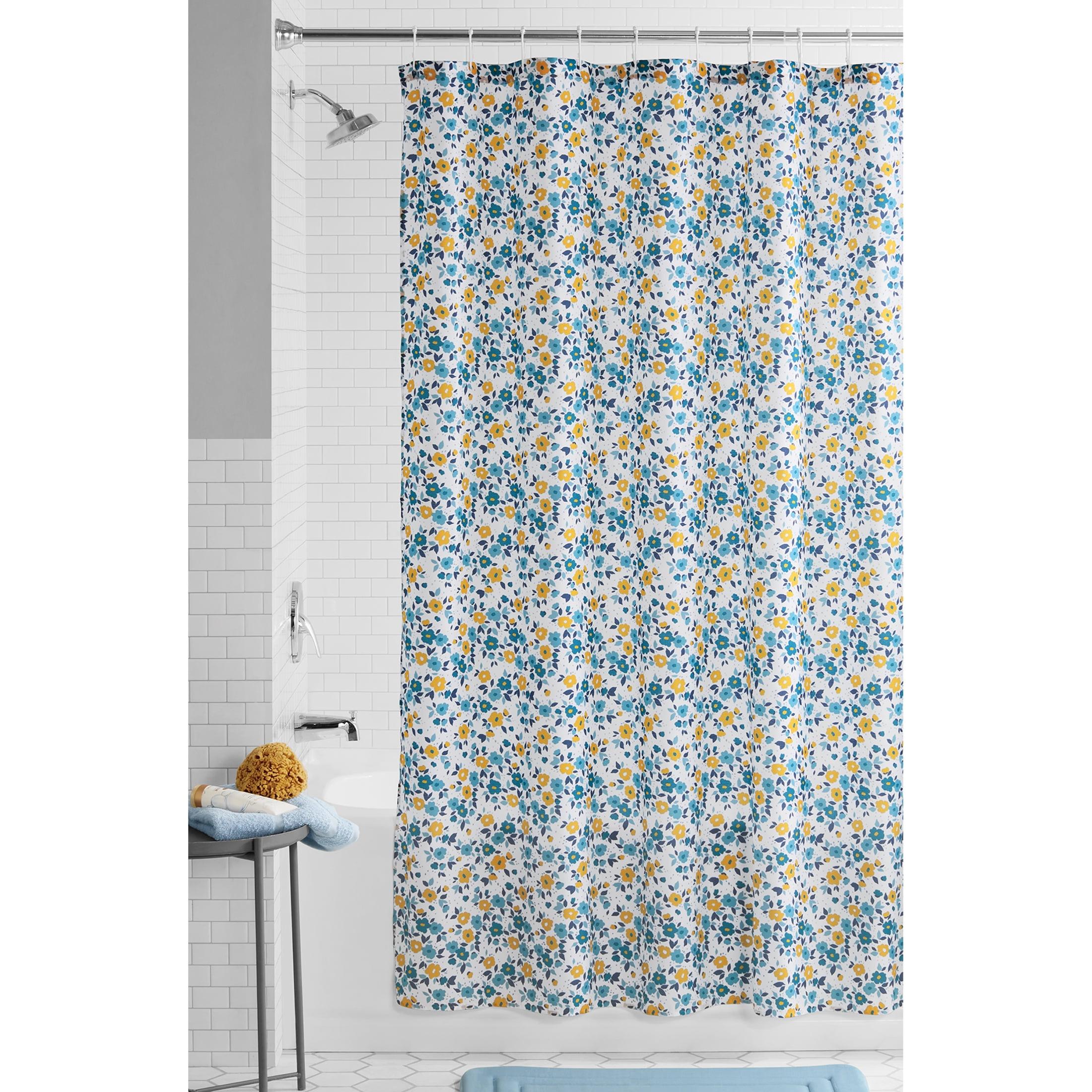 Mainstays Multi Ditsy Floral Fabric Shower Curtain, 72" x 72"