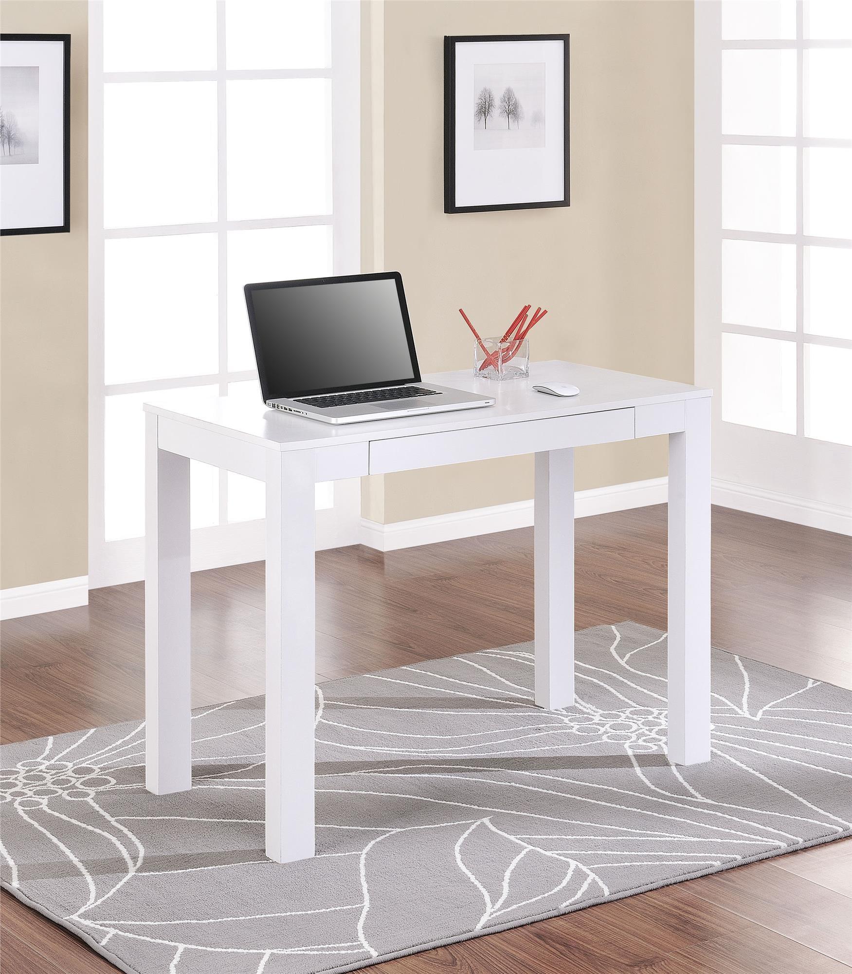 Parsons Computer Desk with Drawer, White