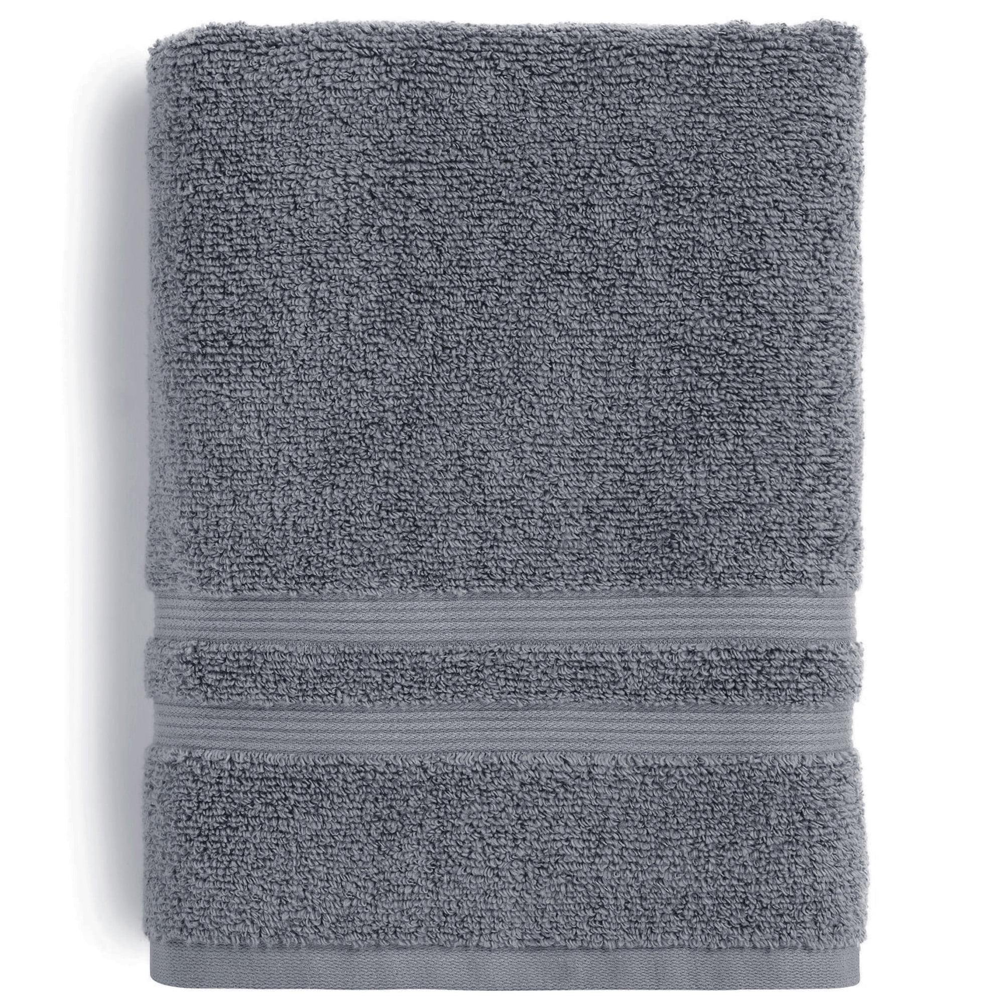 Mainstays Performance Solid Bath Towel, Grey