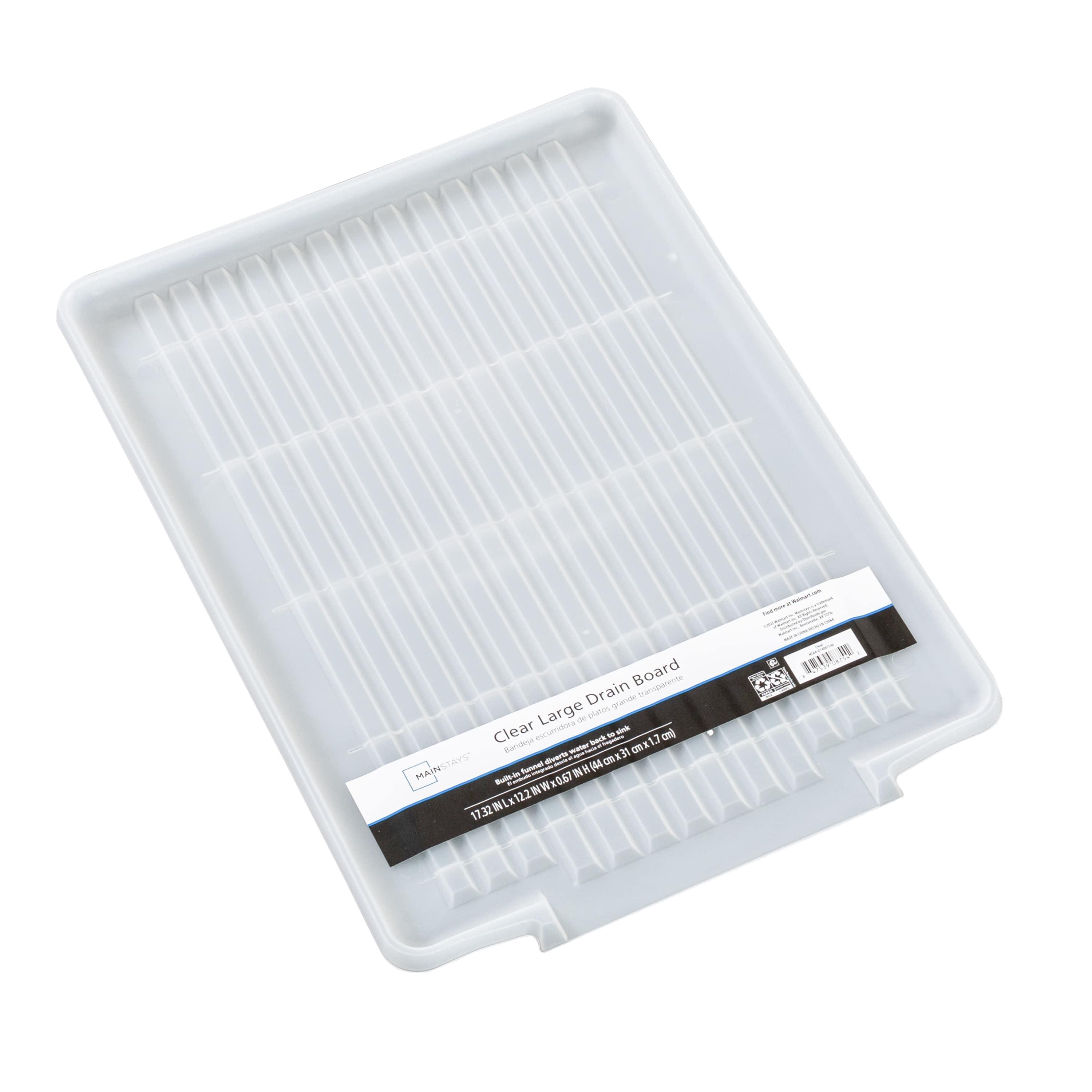 Mainstays Plastic Clear Large 0.15" H Kitchen Dish Drain Board