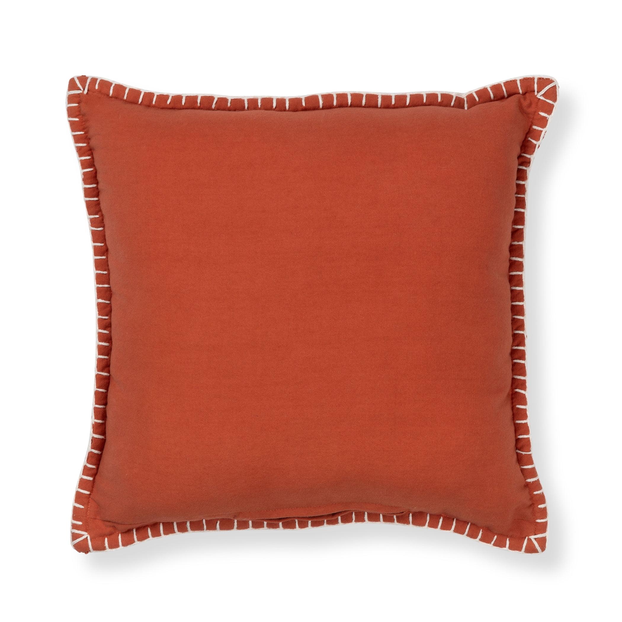 Mainstays Red Canyon Pillow with Whipstitch Edges 18x18