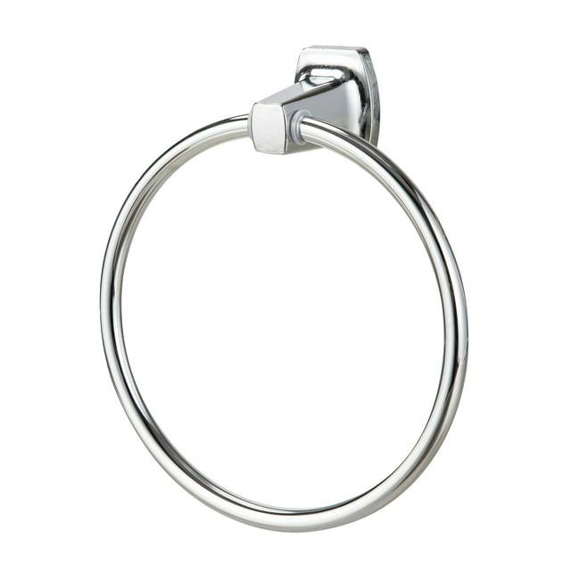 Mainstays Square Style Wall Mount Steel Towel Holder Ring, Chrome Finish
