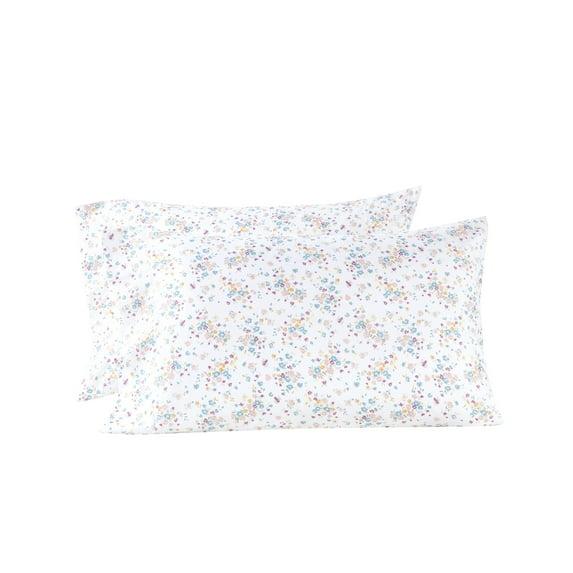Mainstays Super Soft High Quality Brushed Microfiber Pillowcase Set, King, White Floral, 2 Piece