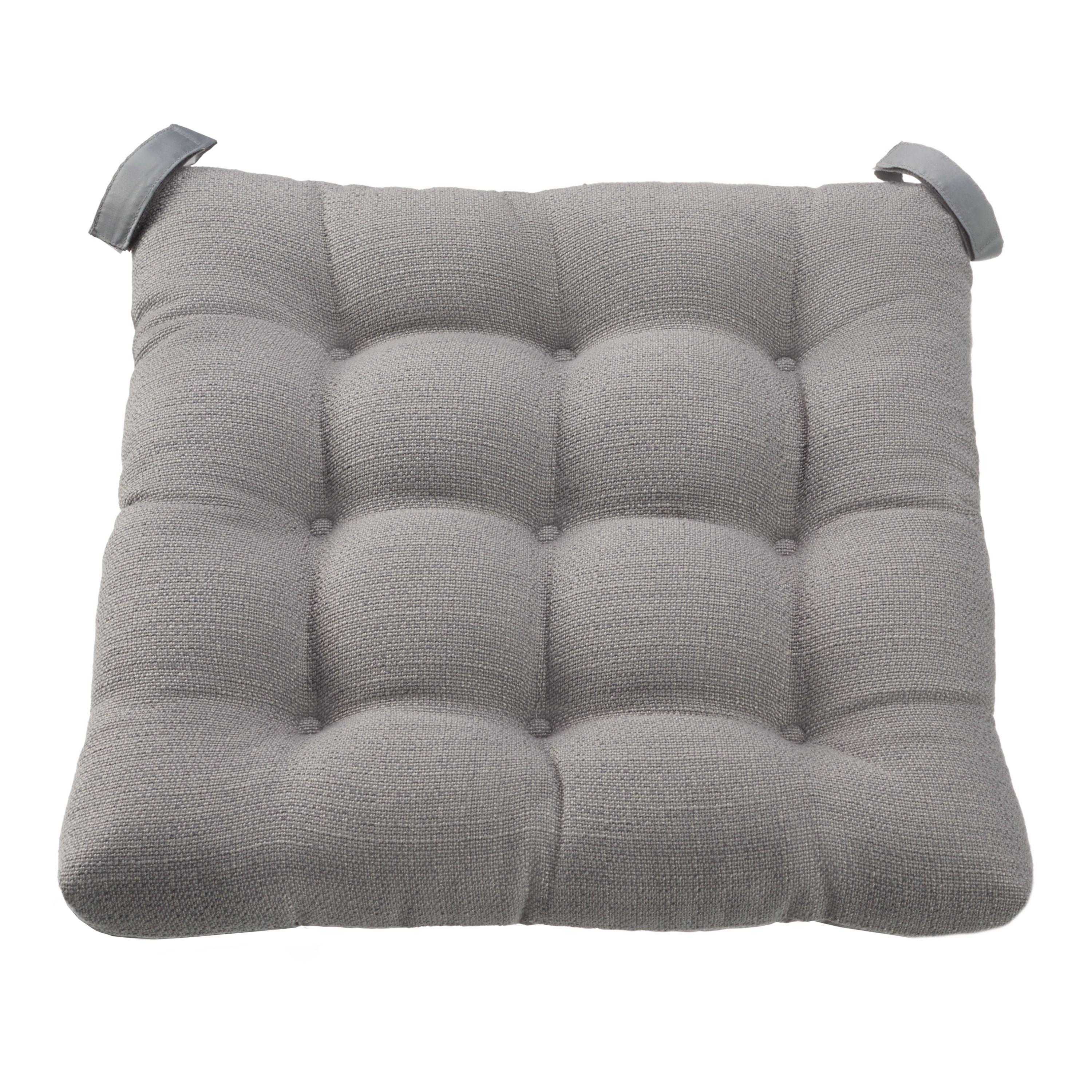 Mainstays Textured Chair Seat Pad (Chair Cushion), Gray Color, 1-Piece, 15.5" x 16"