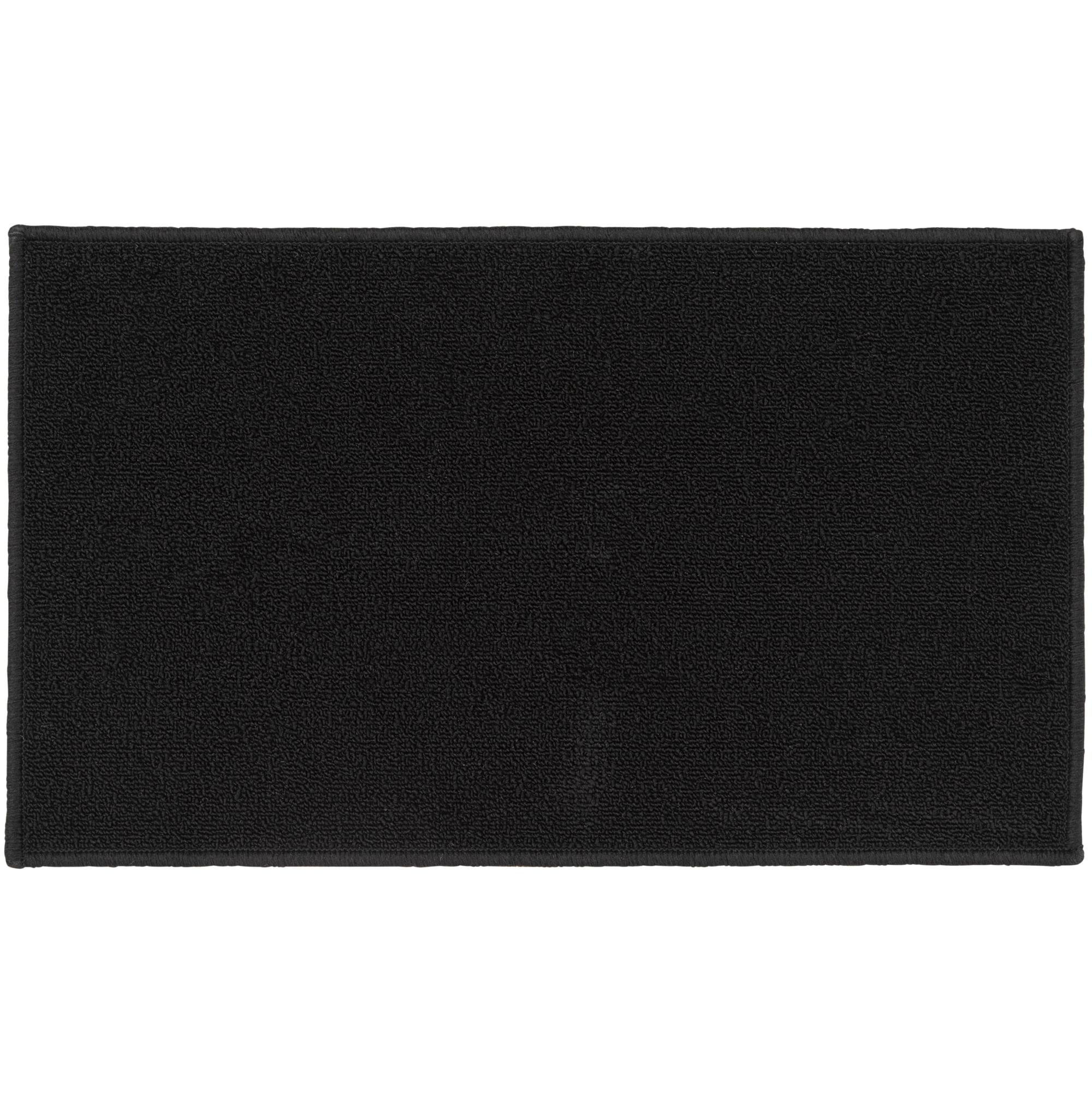 Mainstays Titan Solid Black Durable Indoor Utility Accent Rug, 17"x30"