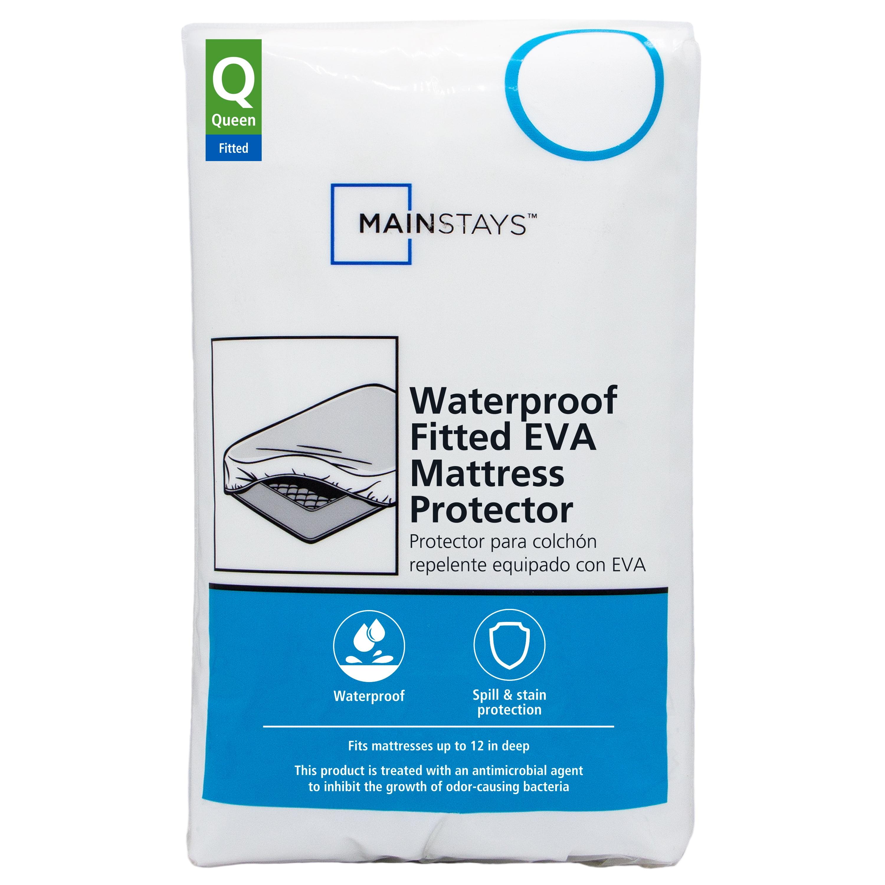 Queen White Waterproof Fitted EVA Mattress Protector