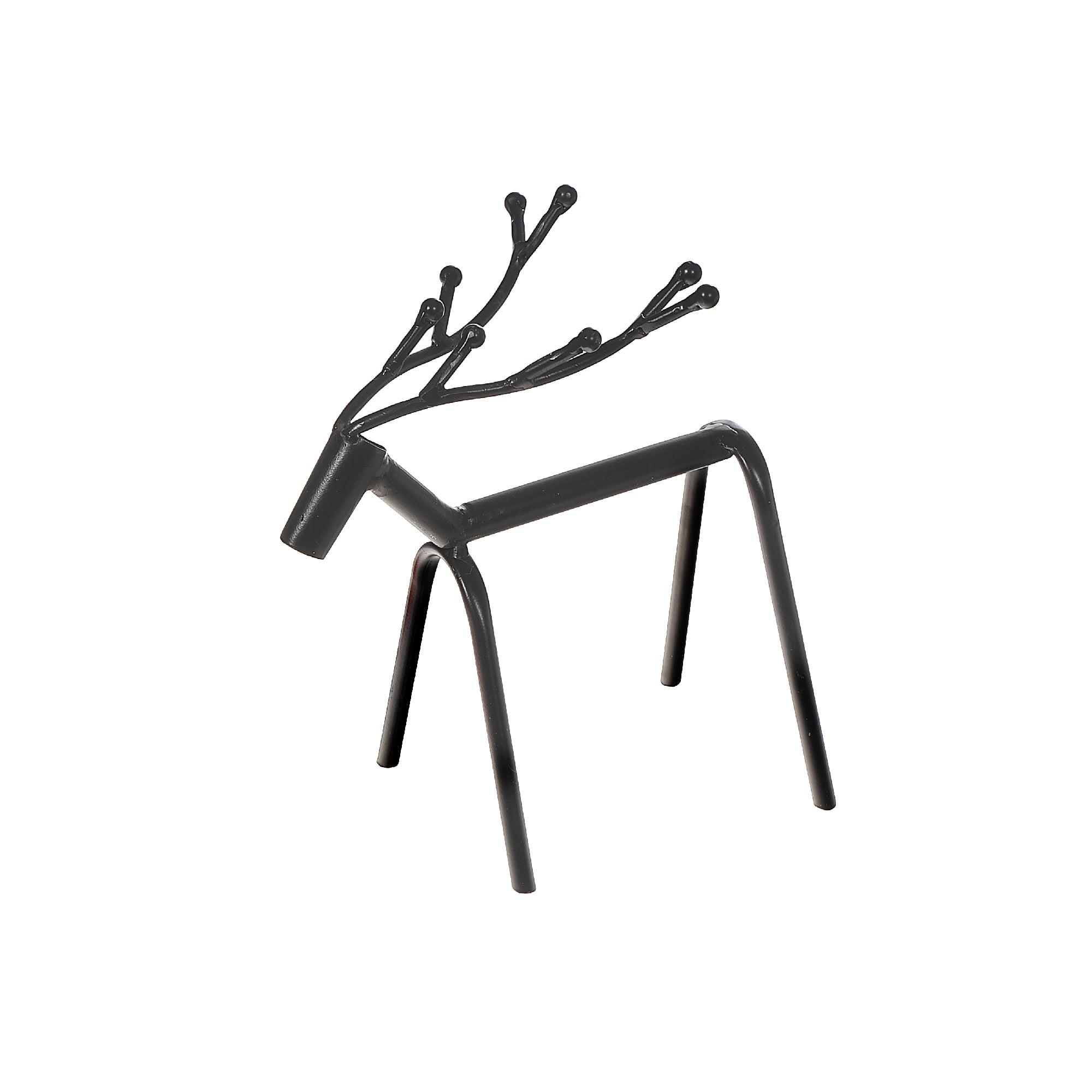 iH casadécor Black Metal Standing Deer Berry Antlers