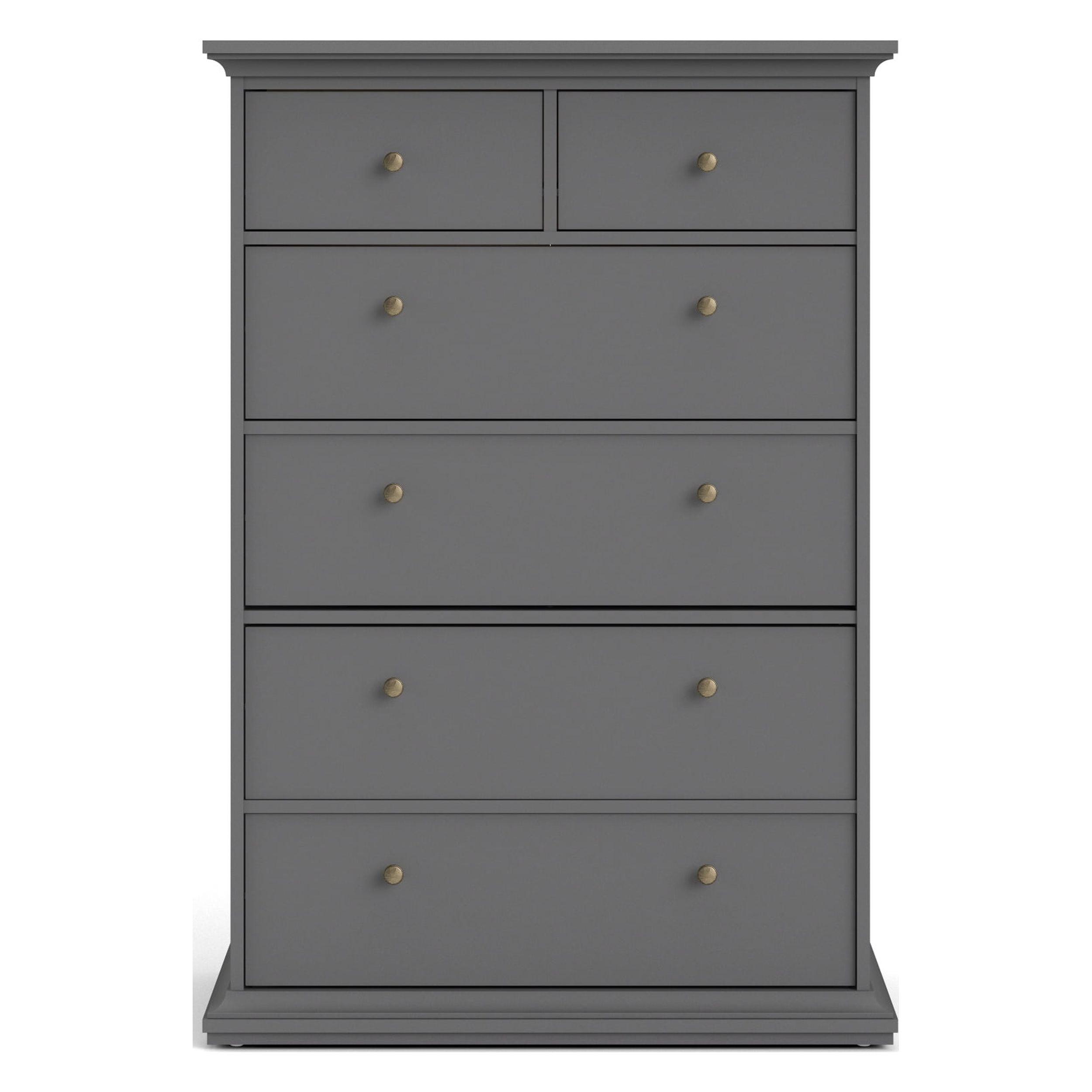 Sonoma 6 Drawer Chest in Black Lead - Tvilum