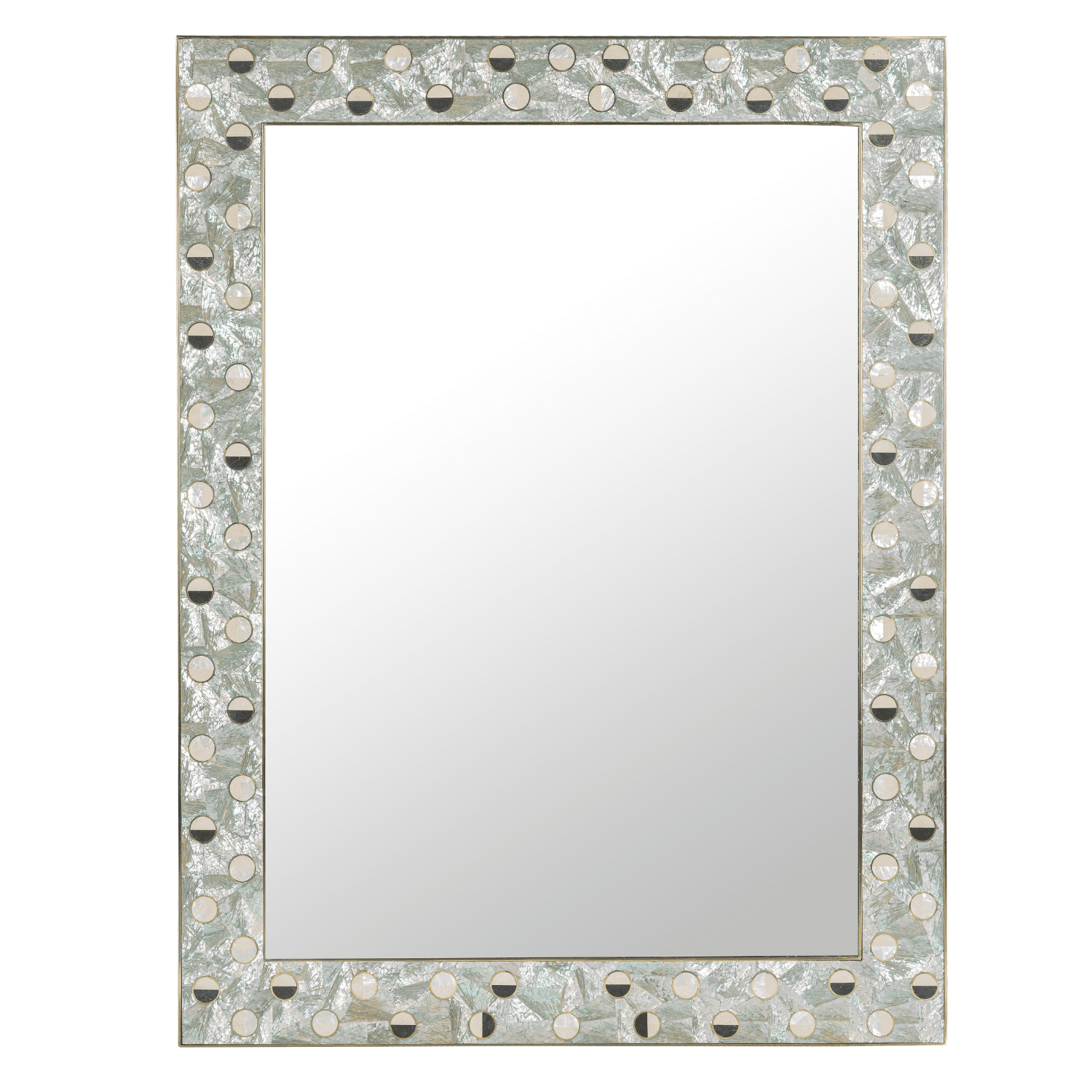 Dola Classic Coquillage Rectangular Wall Mirror with Blue Abalone Shell Inlay