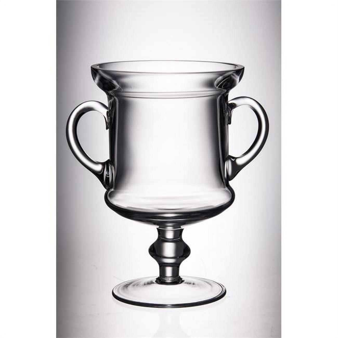 Classic Clear Glass Trophy Vase with Handles