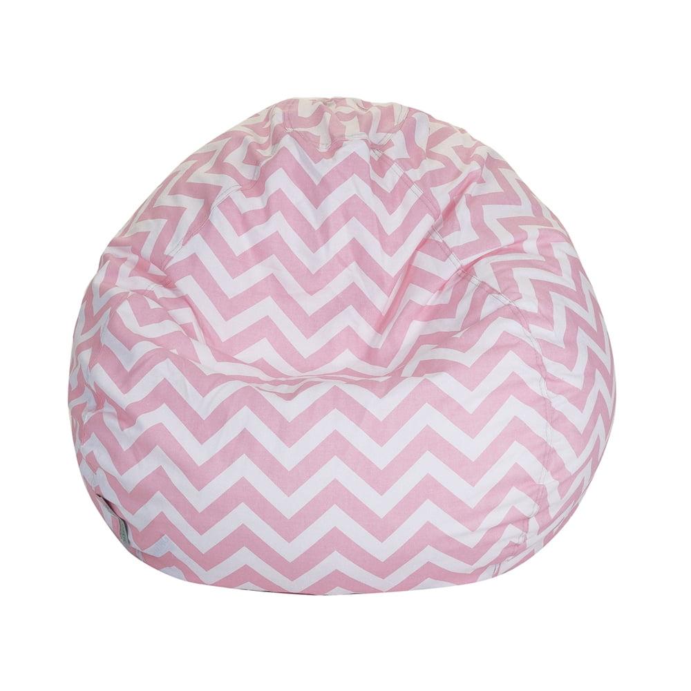 Baby Pink Chevron Cotton Small Bean Bag Chair