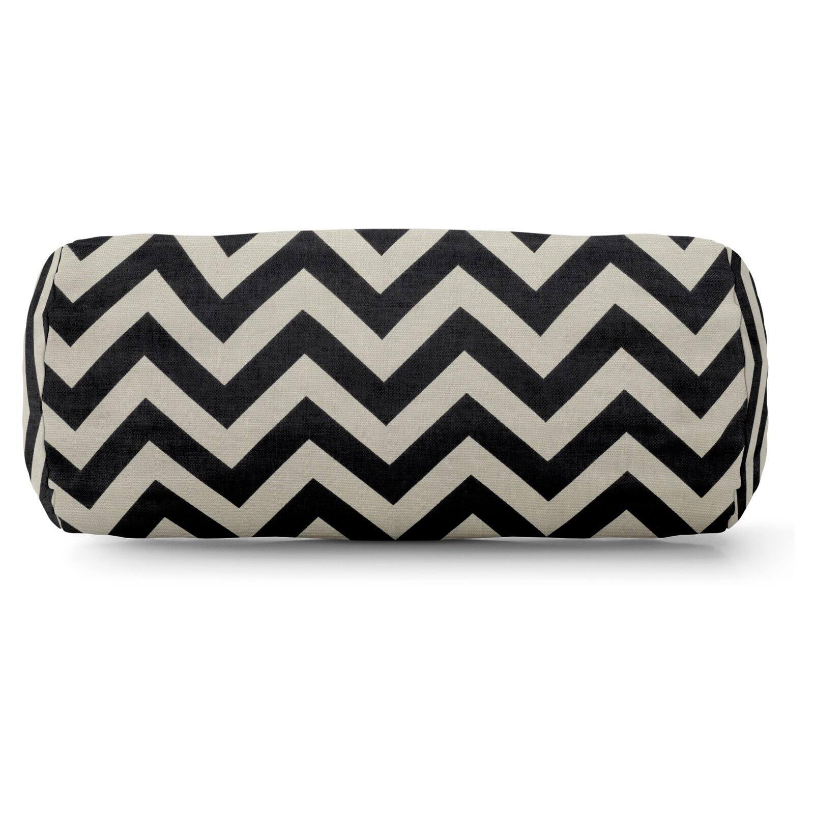 Majestic Home Goods Bolster Pillow Chevron Black