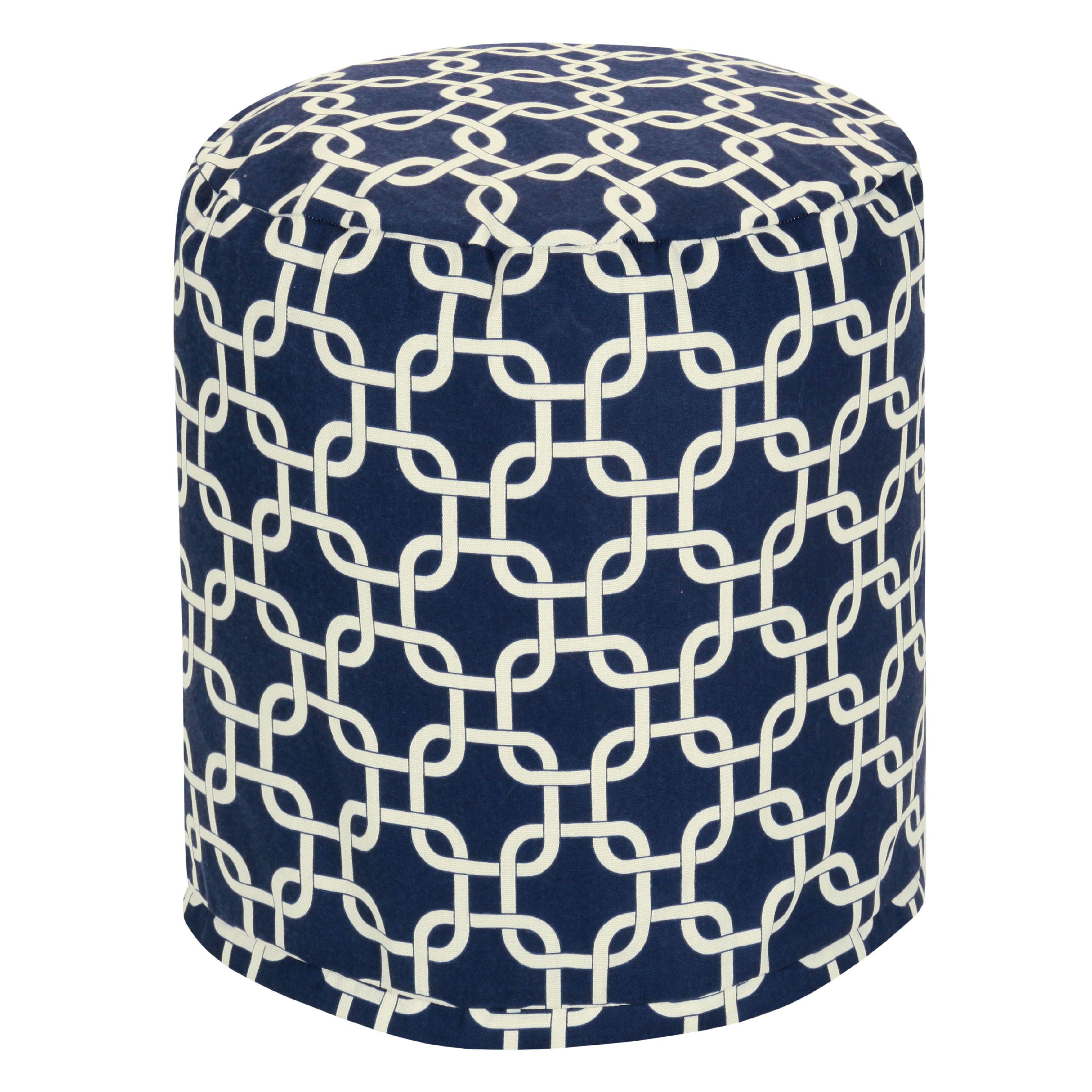 Majestic Home Goods Links Indoor / Outdoor Fabric Pouf