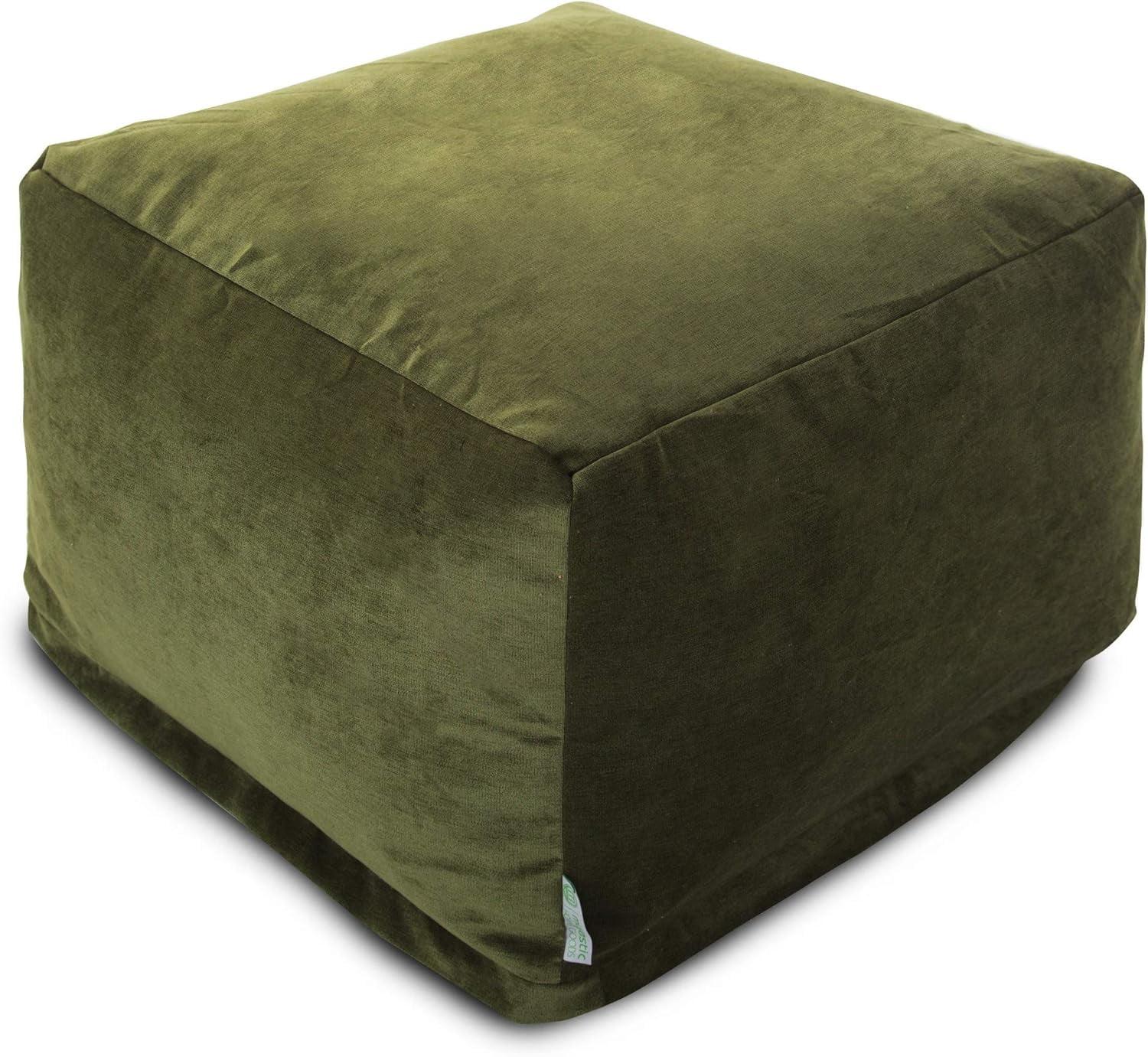 Majestic Home Goods Indoor Micro Velvet Fern Villa Ottoman Pouf