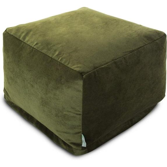 Majestic Home Goods Indoor Micro Velvet Fern Villa Ottoman Pouf