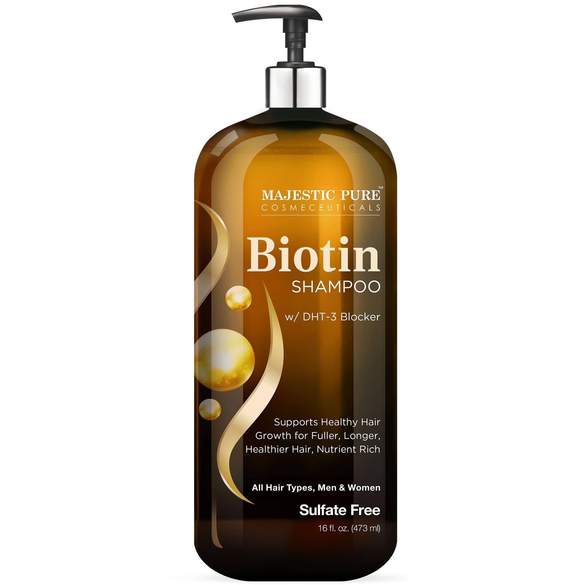 Majestic Pure Biotin Shampoo with DHT Blocker - Hydrating & Sulfate Free for Thin Hair - 16 fl oz