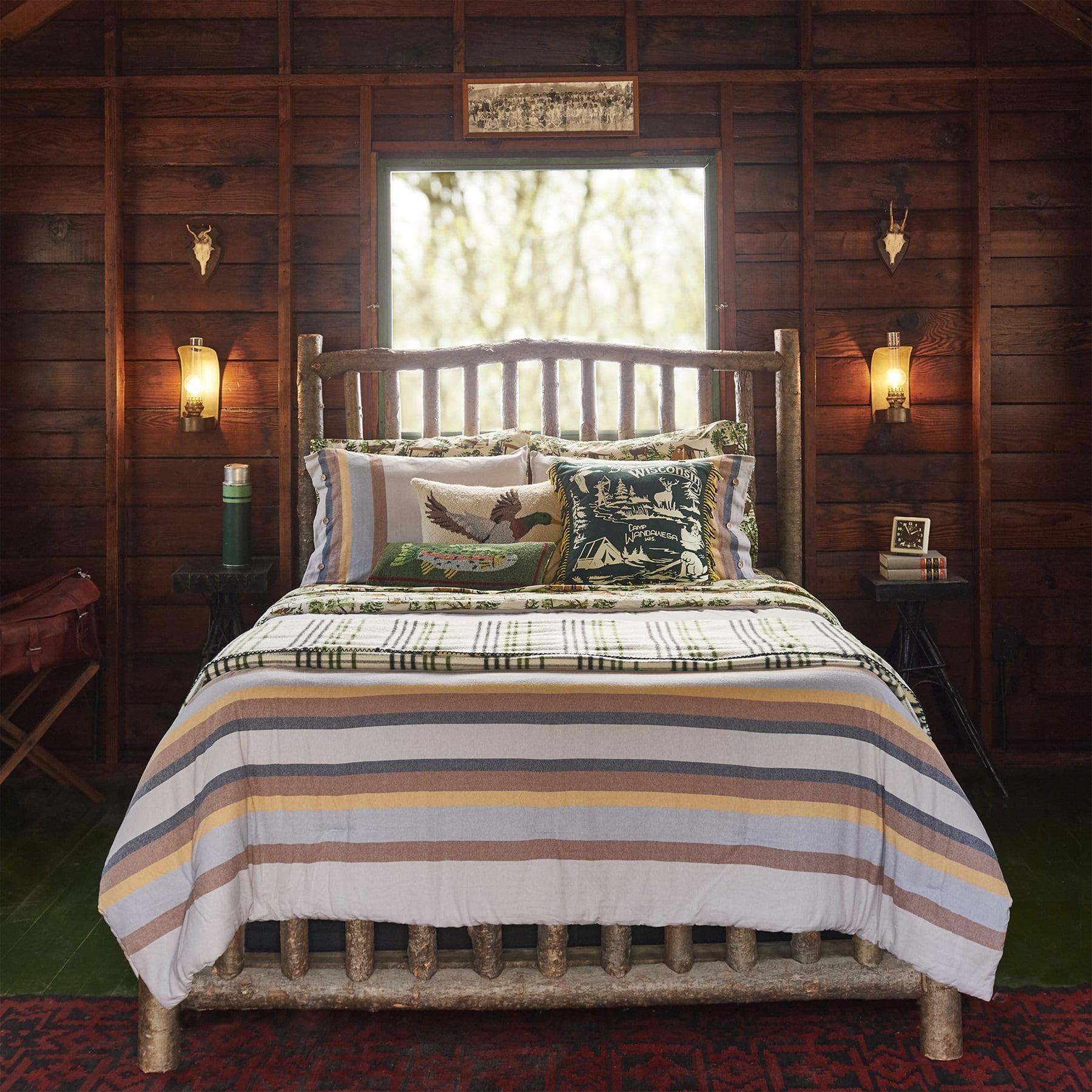 Camp Wandawega Flannel Stripe Reversible Comforter Set