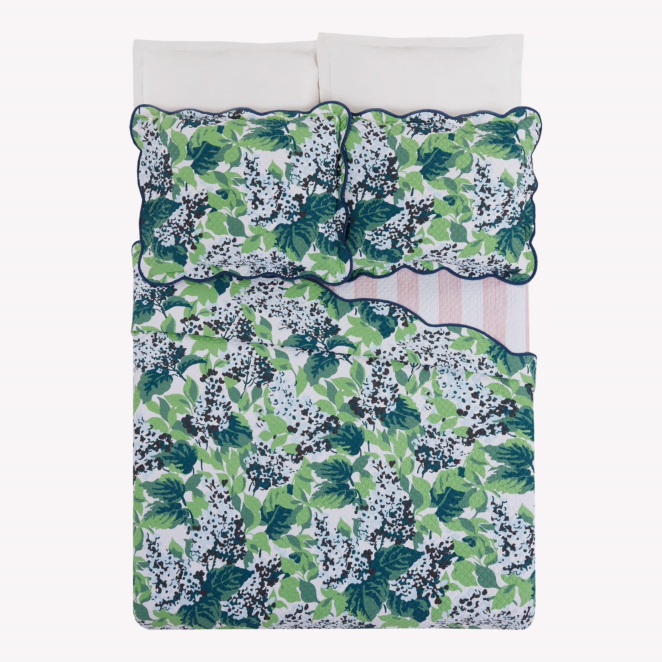 3pc King Sag Harbor Summer Quilt Set - Madcap Cottage for Makers Collective: Cotton Bedding, Botanical Pattern, Includes Shams