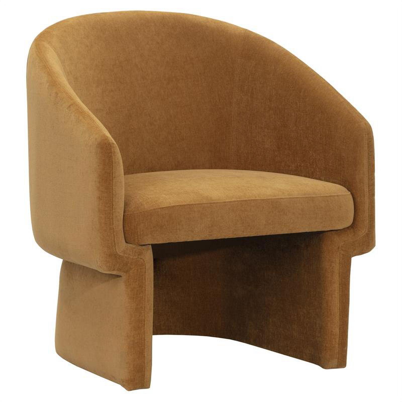 Maklaine 32" Brown Pine Wood Barrelback Lounge Chair