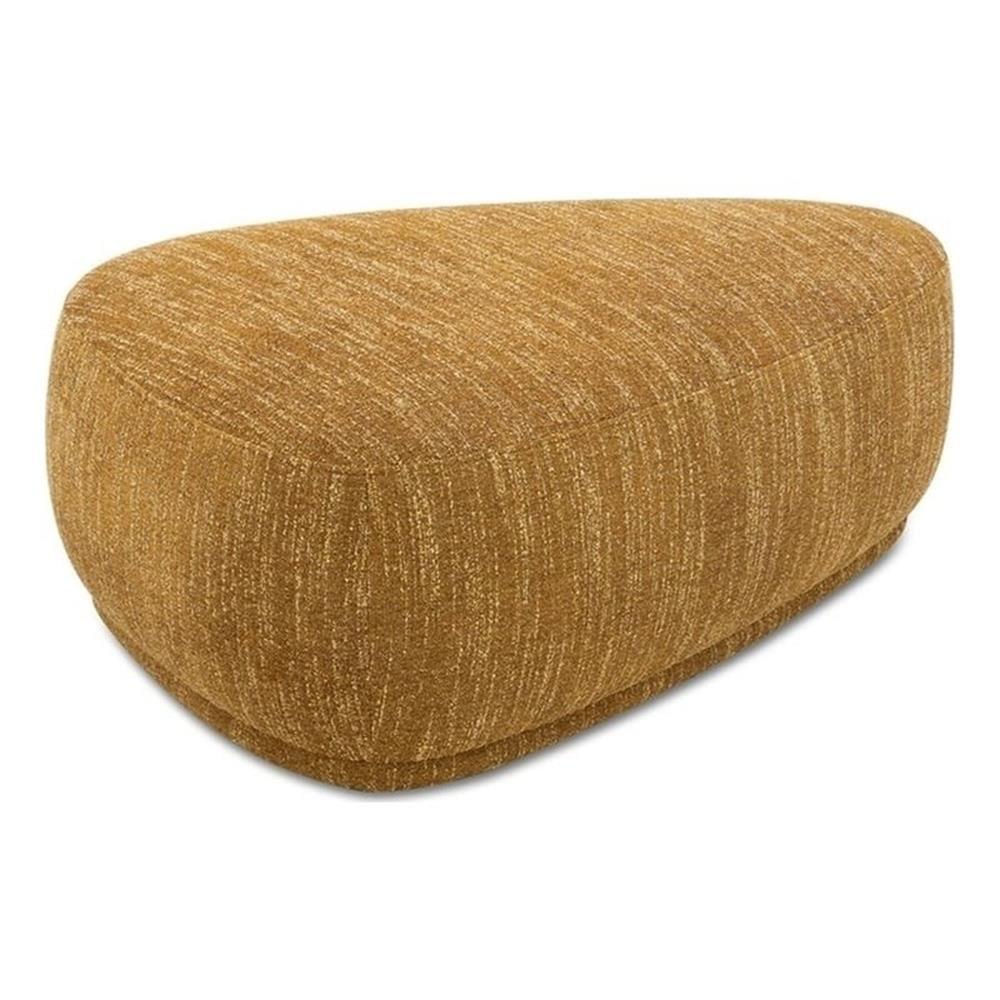Jennifer Taylor Home Pebble 44" Rounded Triangle Cocktail Ottoman, Mustard Yellow Tweed