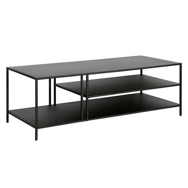 Evelyn&Zoe Cortland 48" Wide Rectangular Coffee Table in Blackened Bronze