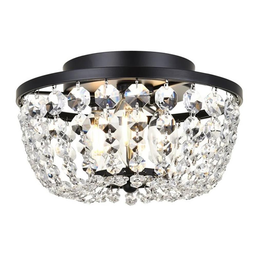 Elegant Lighting Cora 10 inch flush mount in black